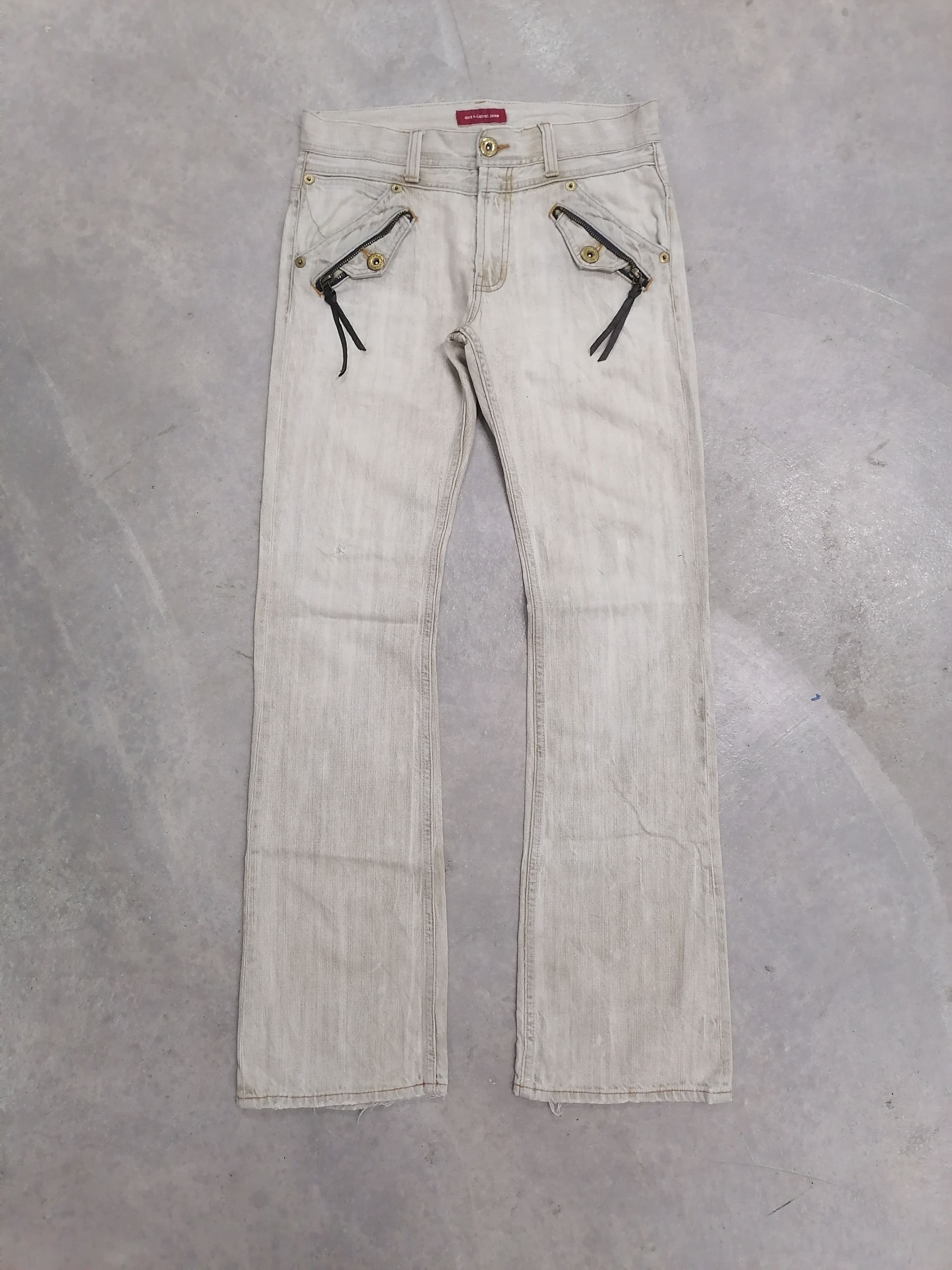 image of Avant Garde x Distressed Denim Sickkkanti-Label Jean Faded Distressed Denim Pants in Faded Grey (Si
