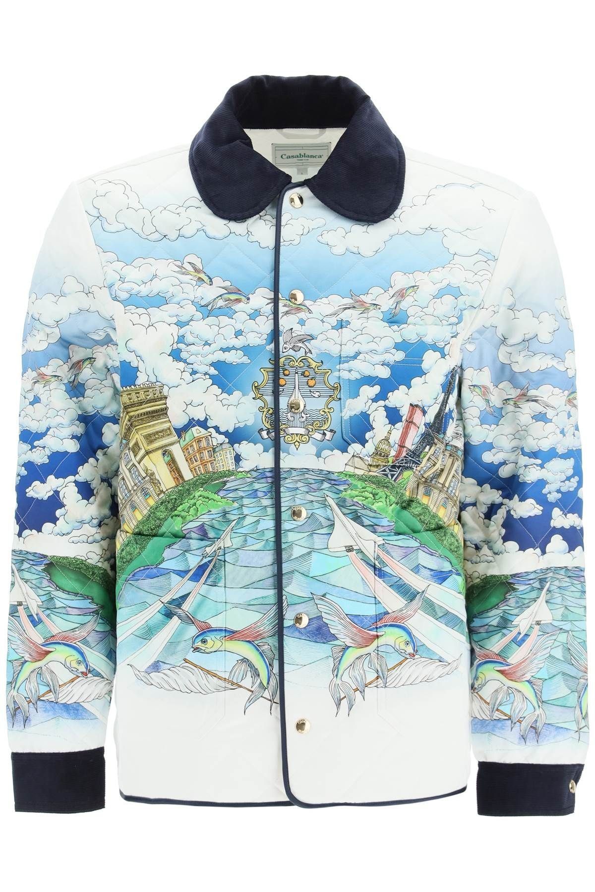 image of Casablanca Jackets In White & Blue & Light Blue in White/Blue/Light Blue, Men's (Size Large)
