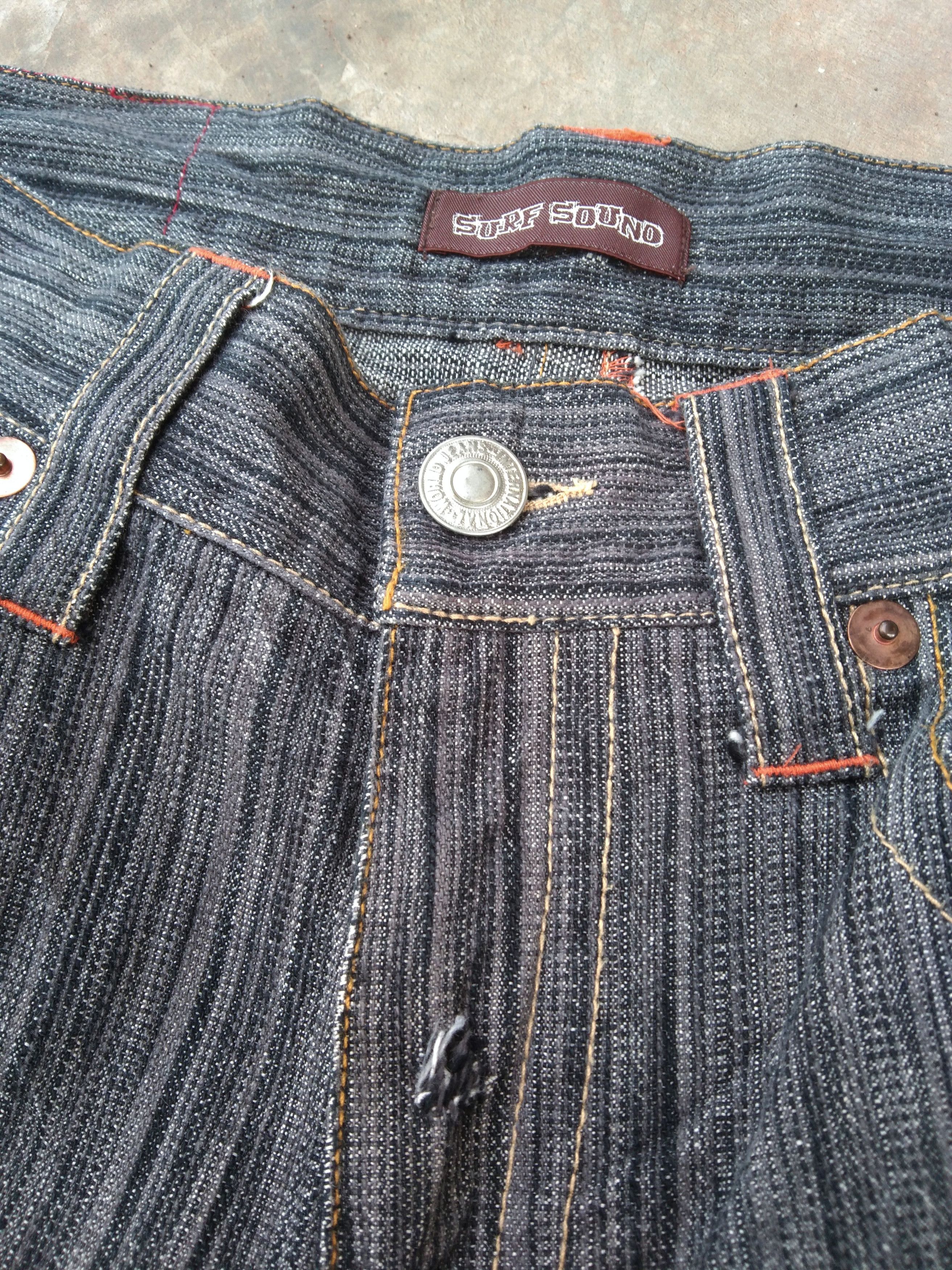 Japanese Brand × Jean Japanese Brand Jeans Surf Sound Pin Striped Denim 30x32 Size US 30 / EU 46 - 6 Thumbnail