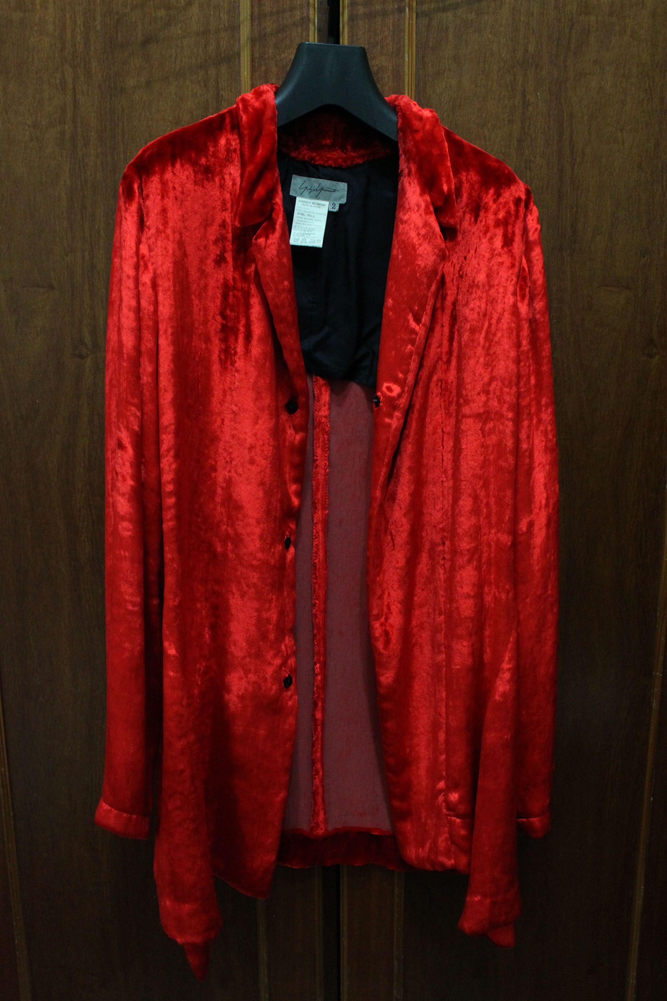 Yohji Yamamoto AW 05 RED VELVET SHIRT Size US S / EU 44-46 / 1 - 3 Thumbnail