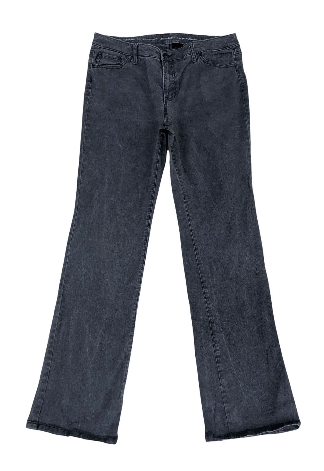 Image of Designer Japanese Norma Kamali Flare Jeans in Grey, Men's (Size 31)