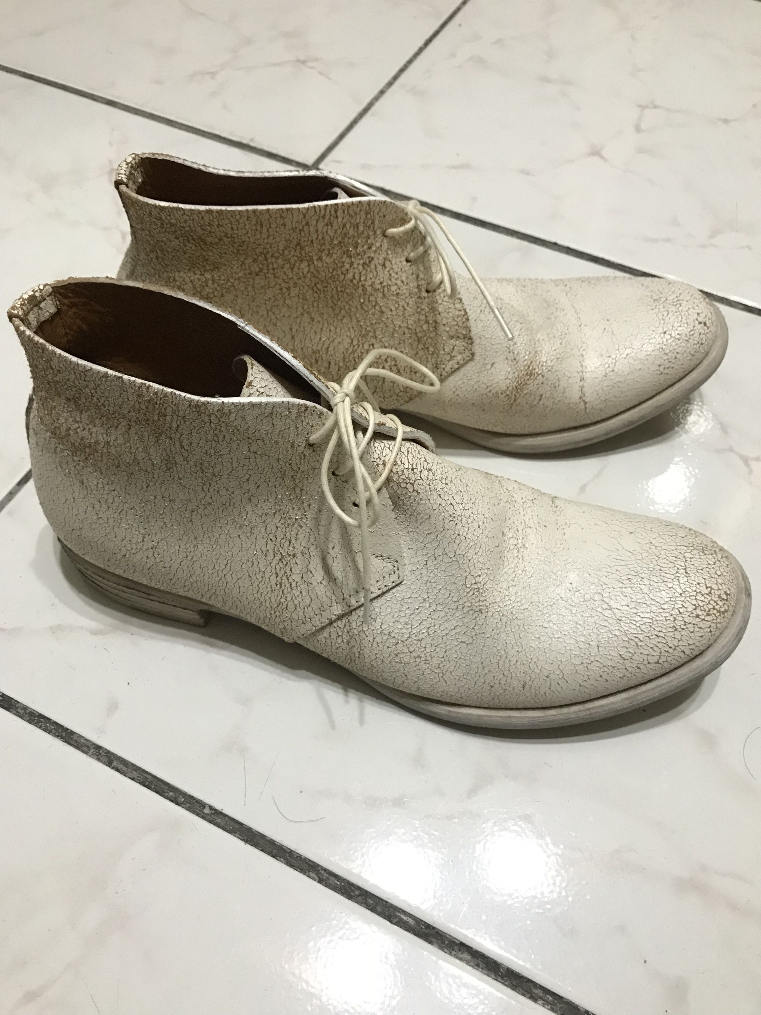 Isamu Katayama Backlash White cracked leather boots Size US 10 / EU 43 - 3 Thumbnail