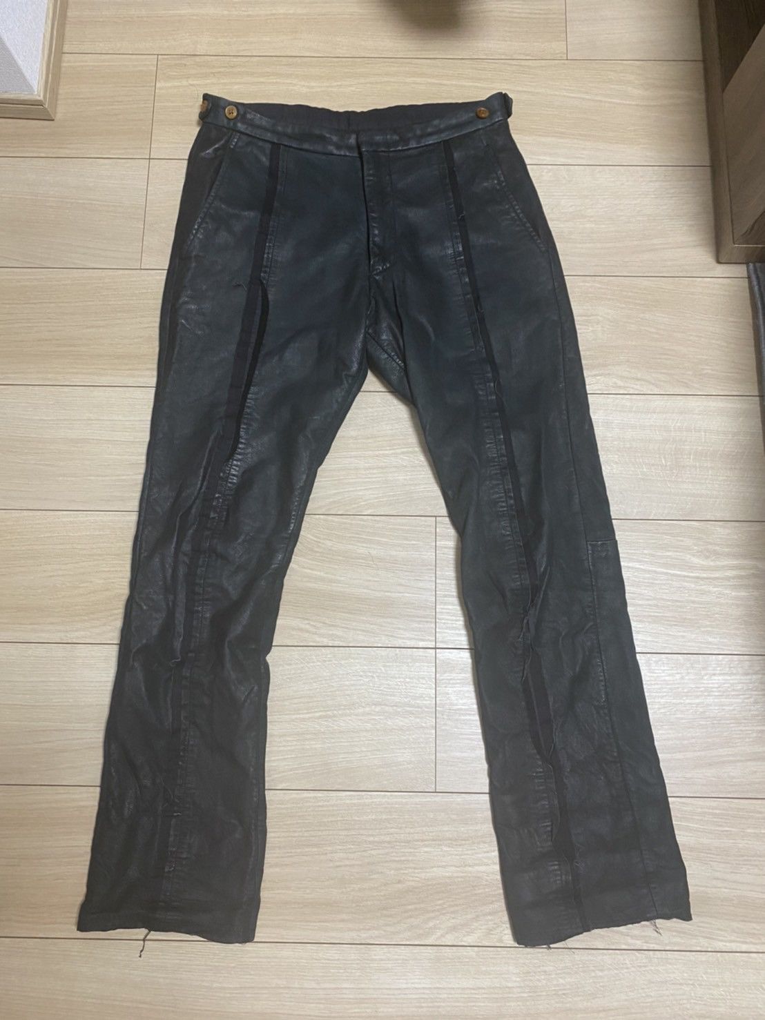 Comme des Garcons Homme Plus AW02 SILVER-PRINTED leather SUITS Size 36R - 4 Thumbnail