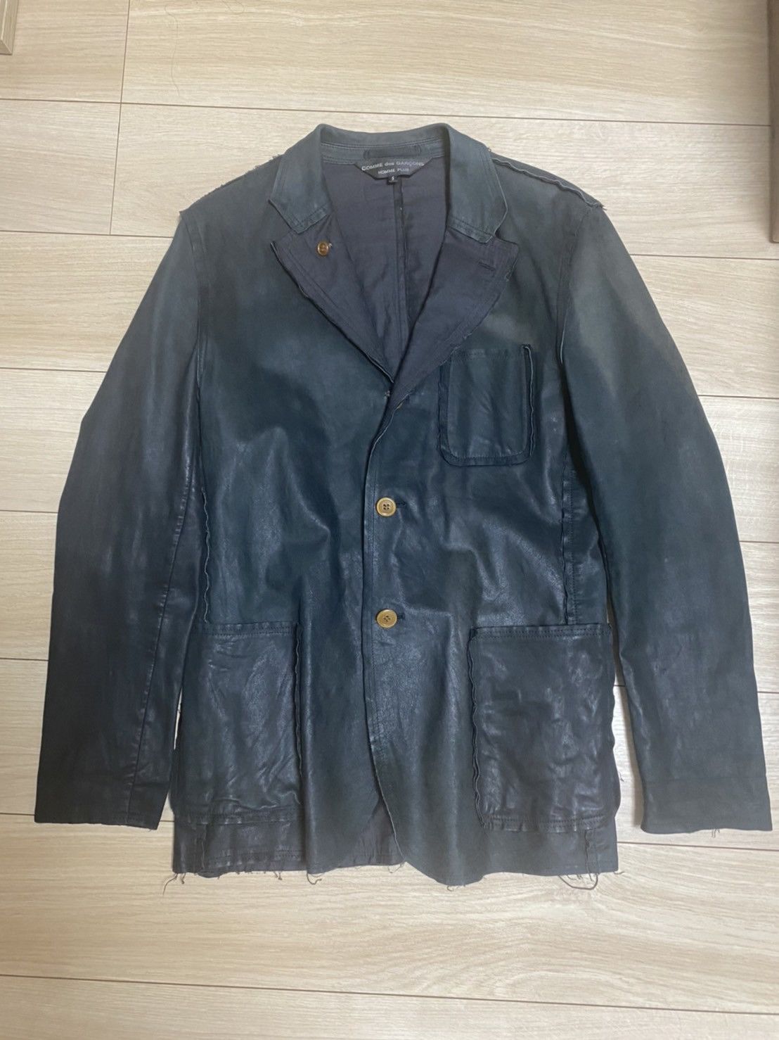 Comme des Garcons Homme Plus AW02 SILVER-PRINTED leather SUITS Size 36R - 2 Thumbnail
