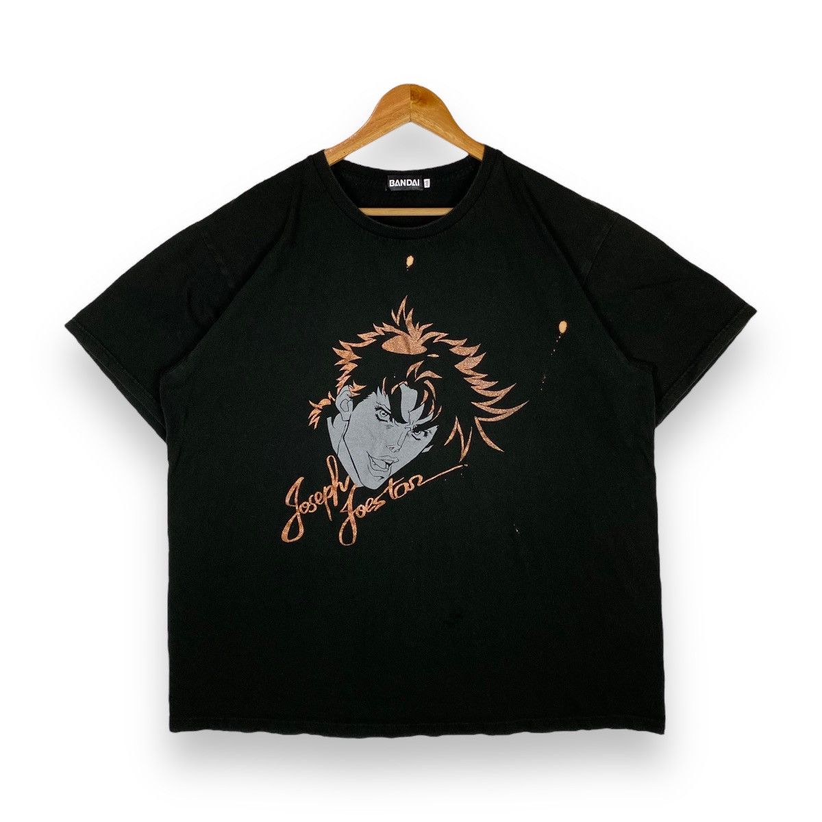 image of Cartoon Network x Vintage Jojo's Bizarre Adventure Joseph Joestar Anime Tee in Black (Size 2XL)