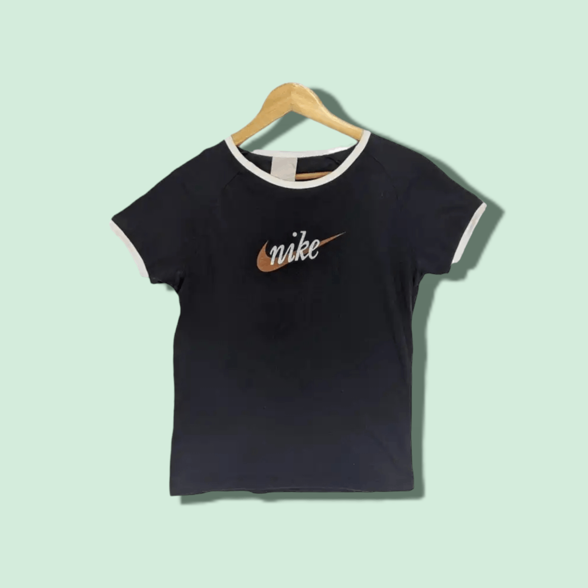 Nike × Vintage Vintage NIKE Big Swoosh Logo Ringer T-Shirt Size M / US 6-8 / IT 42-44 - 1 Thumbnail