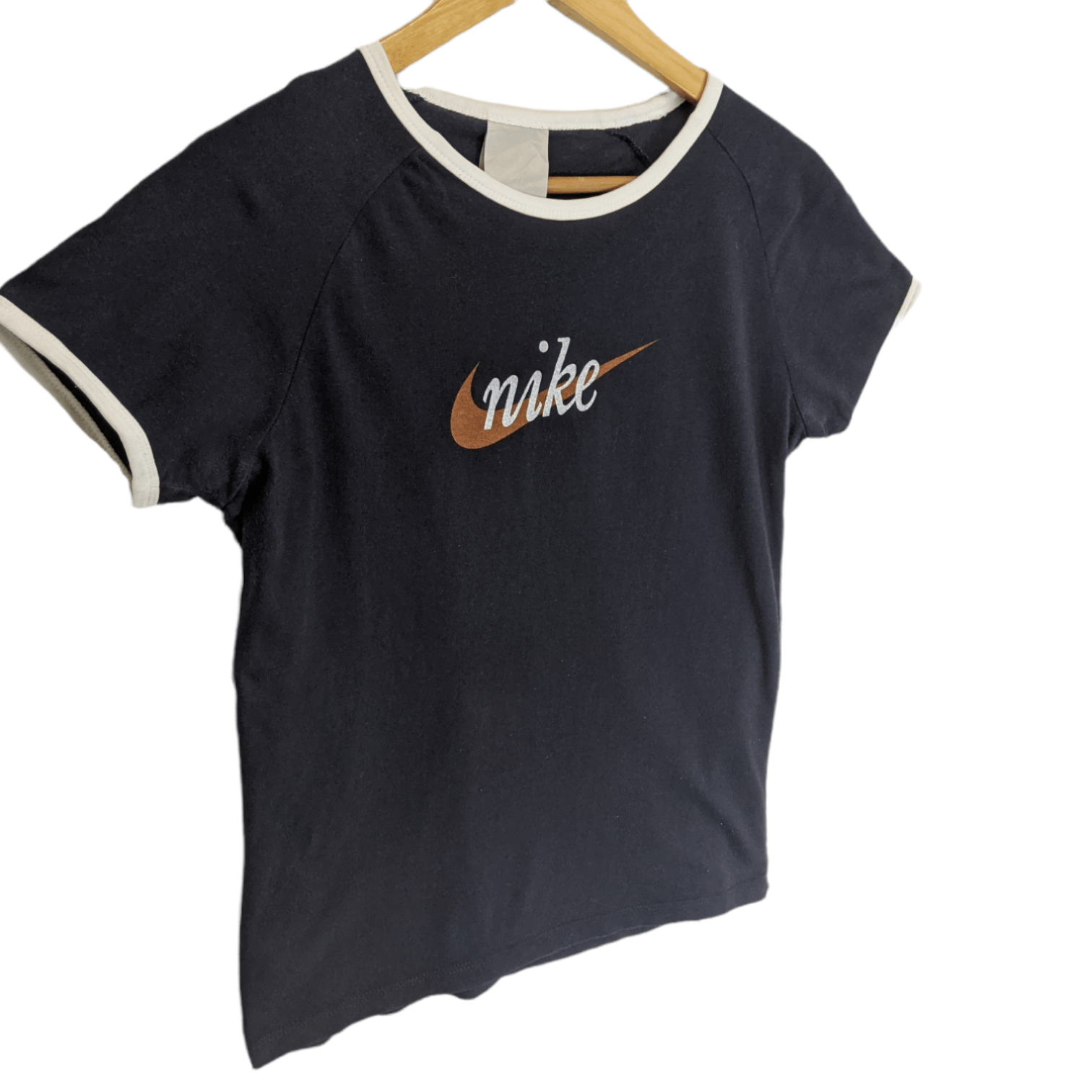 Nike × Vintage Vintage NIKE Big Swoosh Logo Ringer T-Shirt Size M / US 6-8 / IT 42-44 - 3 Thumbnail
