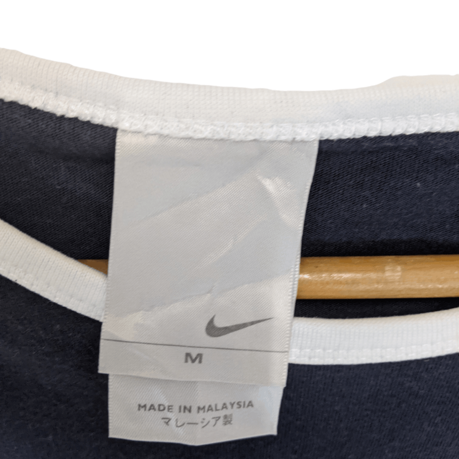 Nike × Vintage Vintage NIKE Big Swoosh Logo Ringer T-Shirt Size M / US 6-8 / IT 42-44 - 6 Thumbnail
