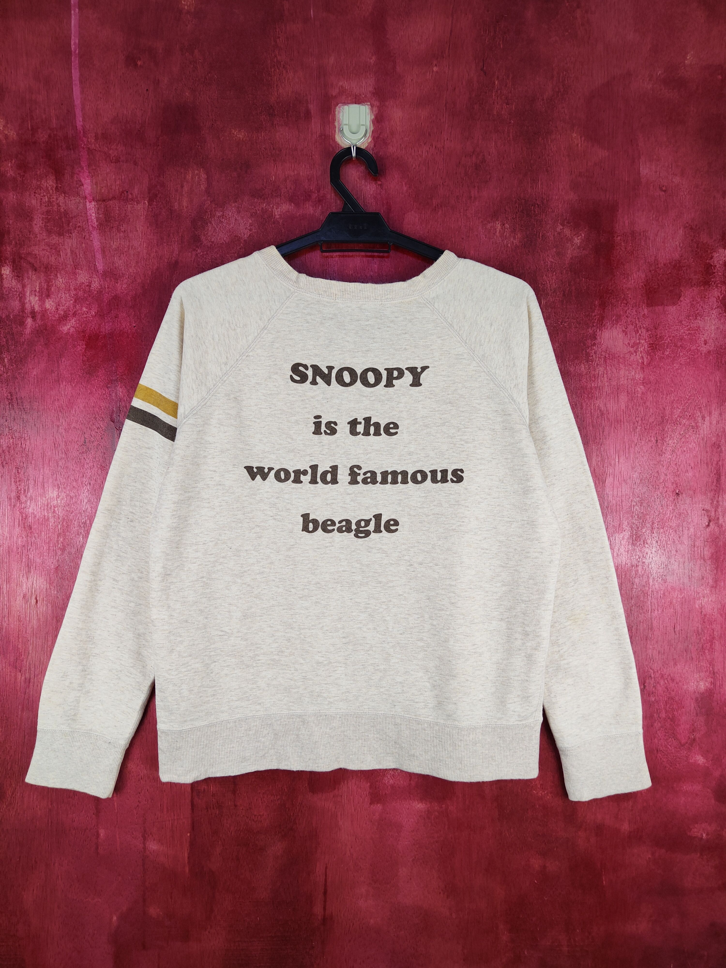 Peanuts Uniqlo Light Brown (Snoopy) vintage Sweatshirt #177B Size L / US 10 / IT 46 - 9 Thumbnail