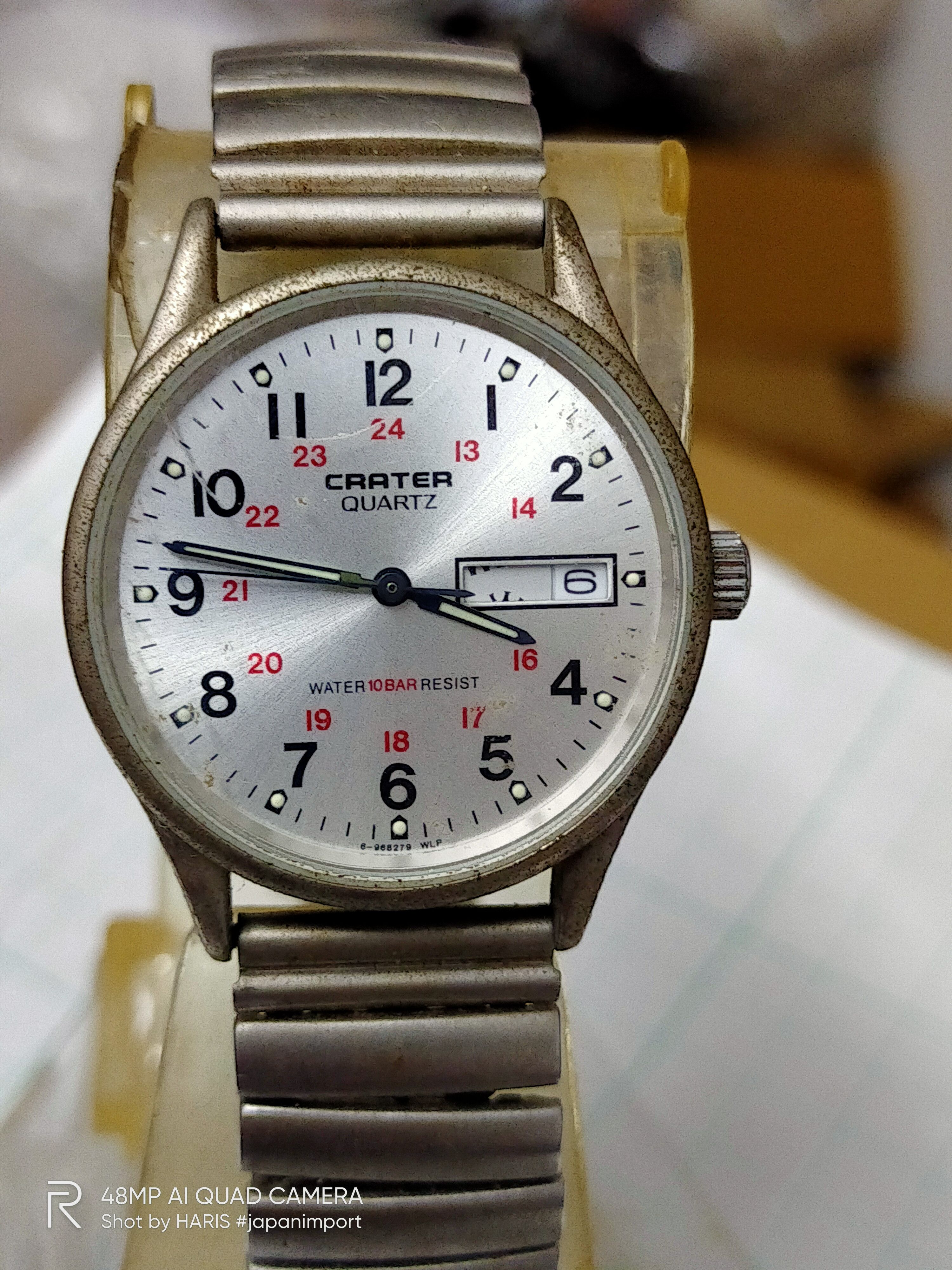 Vintage x Watch Retro Watch By Carter Quartz. Japan Movement in Silver, Men's