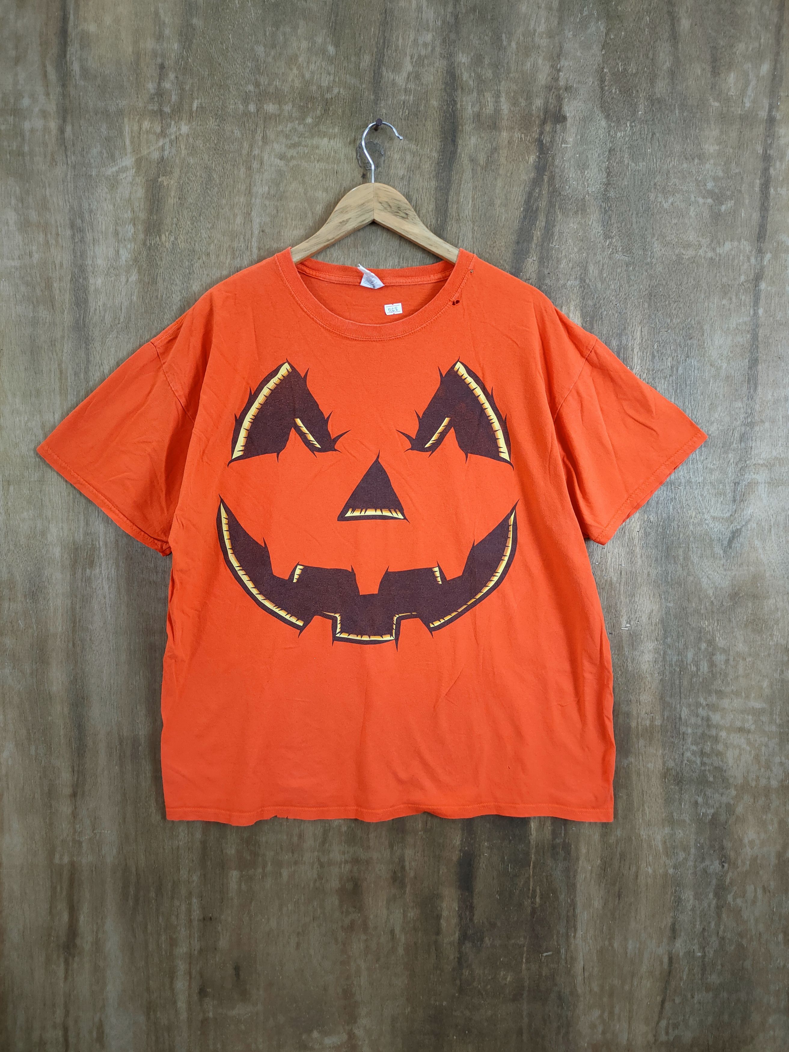 Vintage DLL Halloween pumpkin ghost tee tshirt orange #1168 Size US XL / EU 56 / 4 - 1 Thumbnail