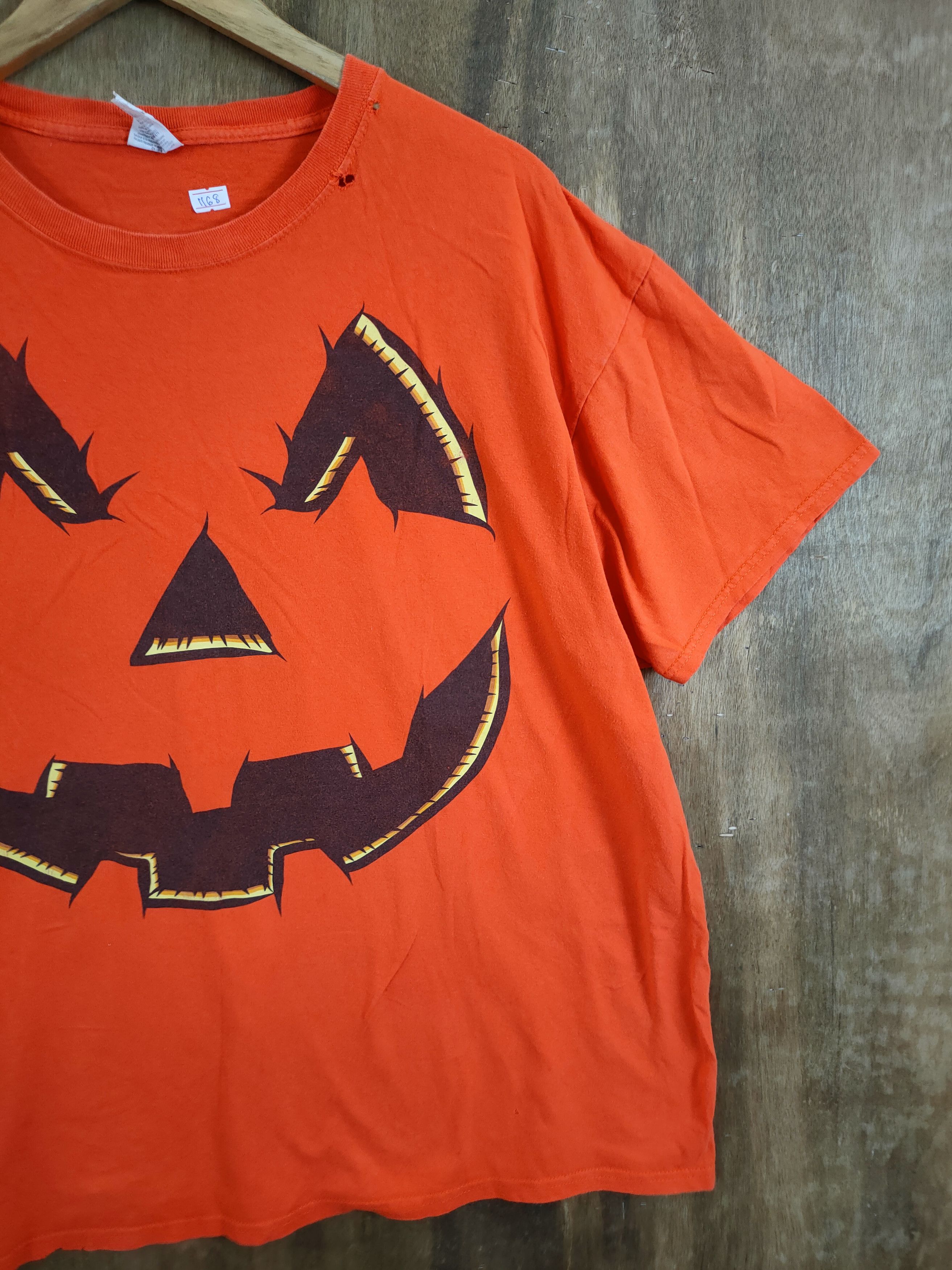 Vintage DLL Halloween pumpkin ghost tee tshirt orange #1168 Size US XL / EU 56 / 4 - 3 Thumbnail