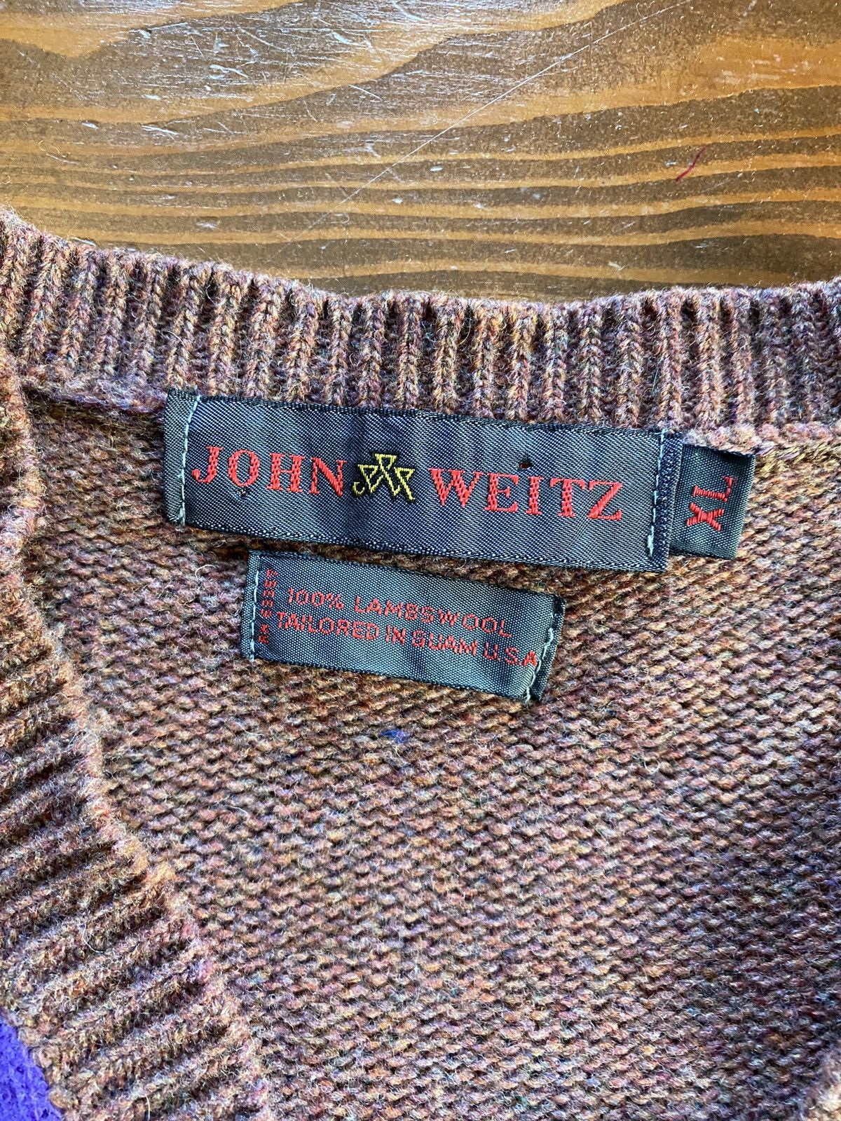 John Weitz × Vintage Vintage 90’s John Weitz Big Argyle Lambswool Sweater Vest Size US XL / EU 56 / 4 - 2 Thumbnail