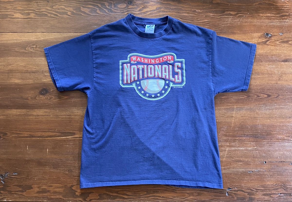 MLB Vintage 2004 Y2K Washington Nationals Navy Tee T-Shirt Size US XL / EU 56 / 4 - 1 Thumbnail