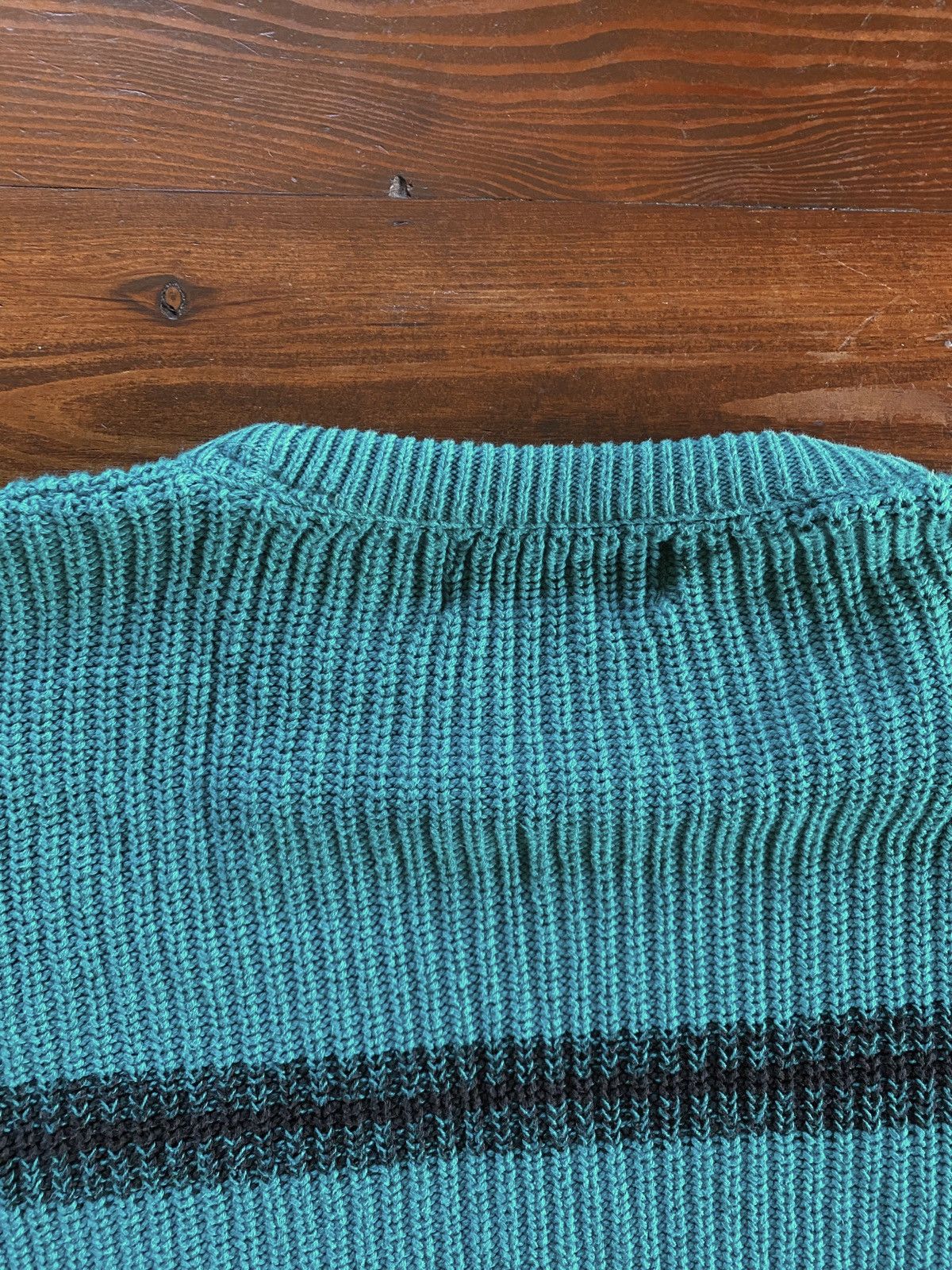 Vintage Vintage 80’s Newcastle Knits Striped Teal Sweater Size US L / EU 52-54 / 3 - 11 Thumbnail