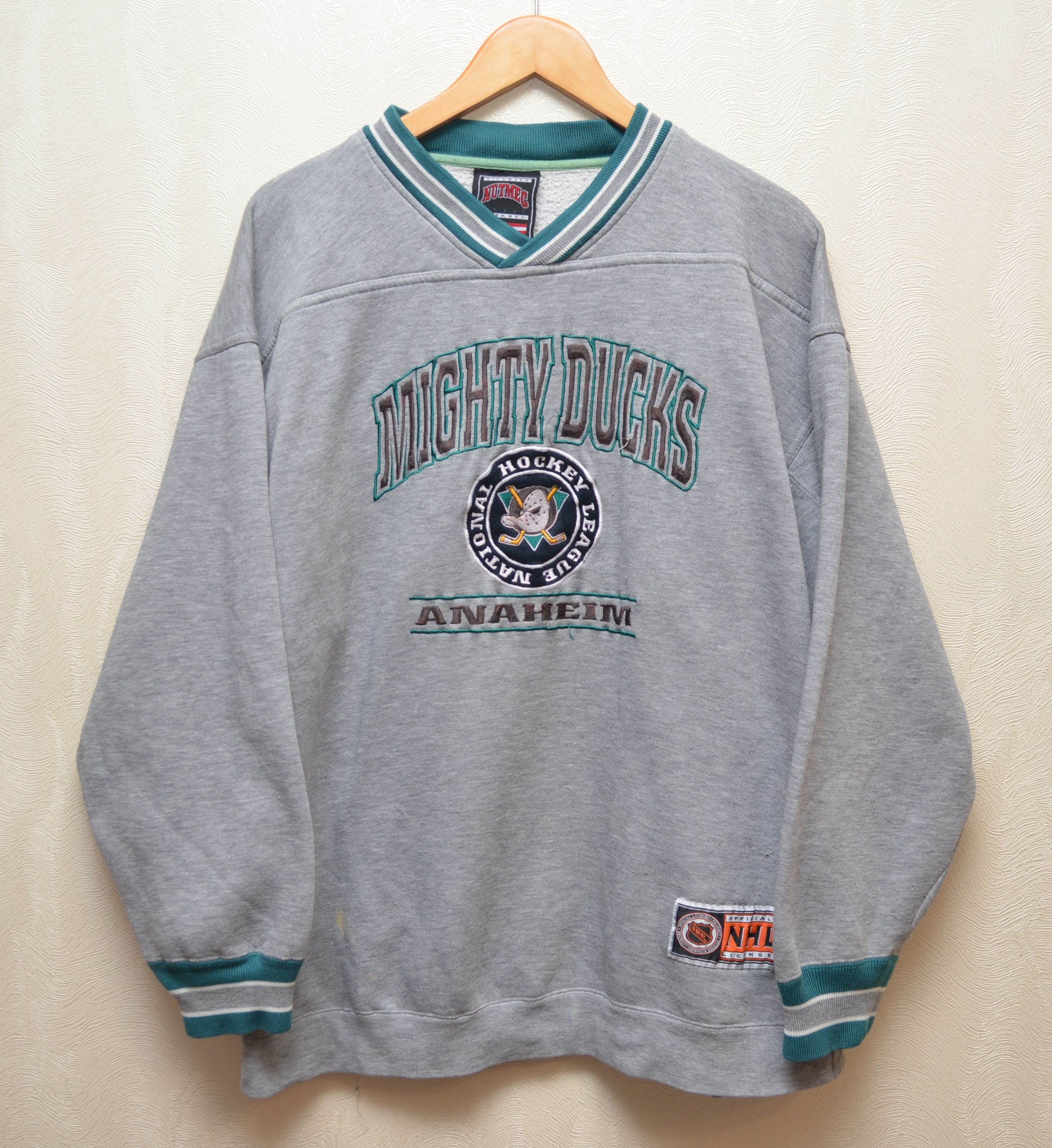 Men's Vintage 90's NHL Anaheim Mighty Ducks 1/2 Zip Pullover Windbreaker XL
