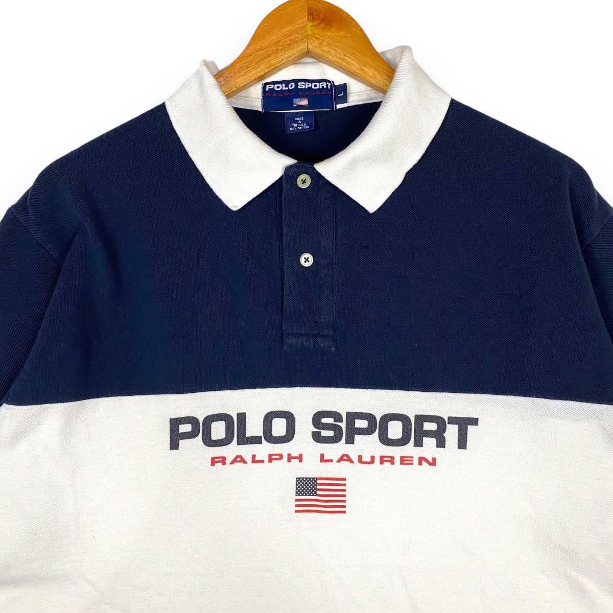 Lo Life × Polo Ralph Lauren × Vintage VINTAGE POLO SPORT RALPH LAUREN TWO TONES POLO TEE Size US L / EU 52-54 / 3 - 2 Thumbnail