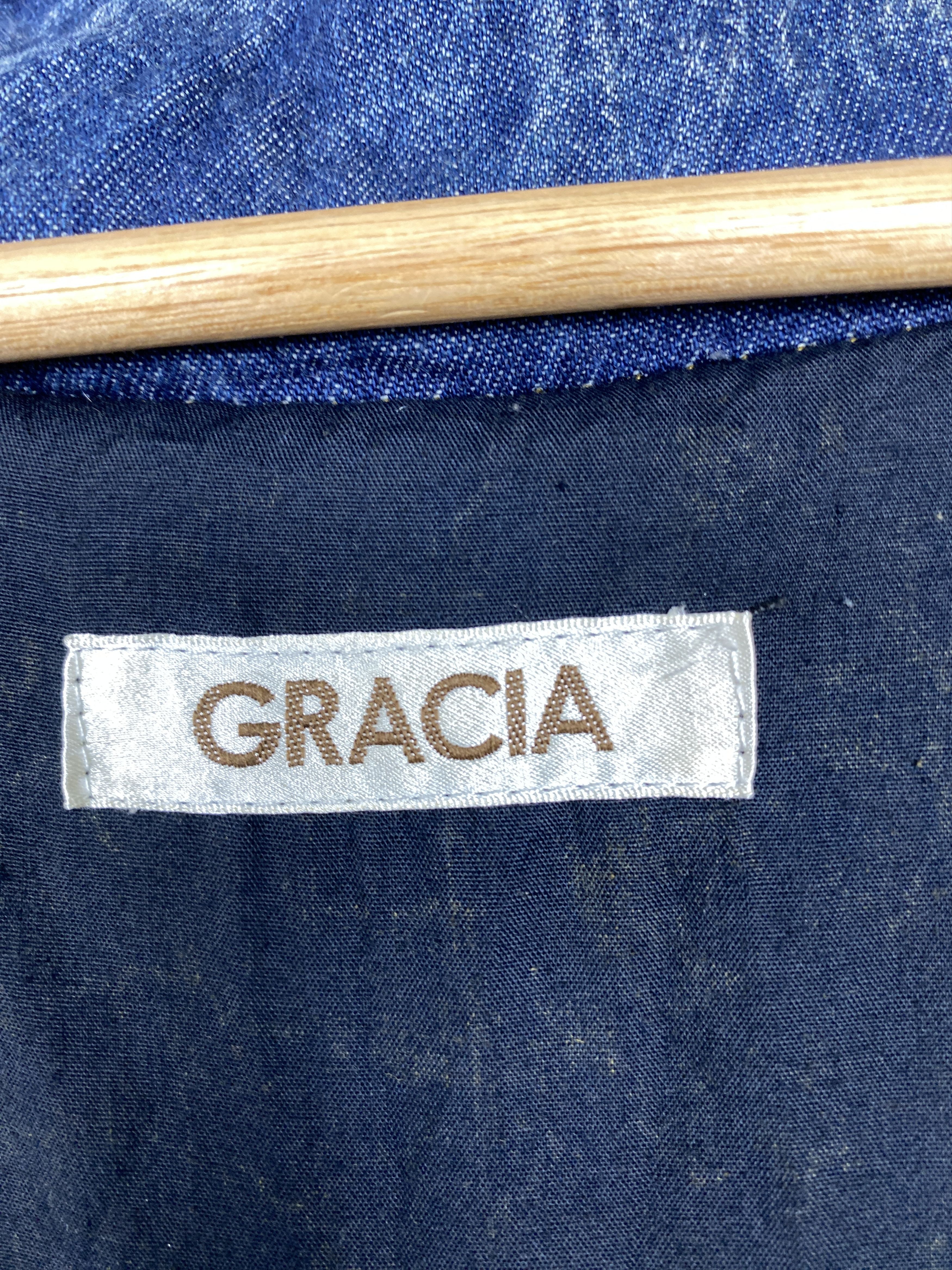 Japanese Brand Vintage GRACIA Distressed Puffer Jeans style Jacket J1123 Size S / US 4 / IT 40 - 9 Thumbnail