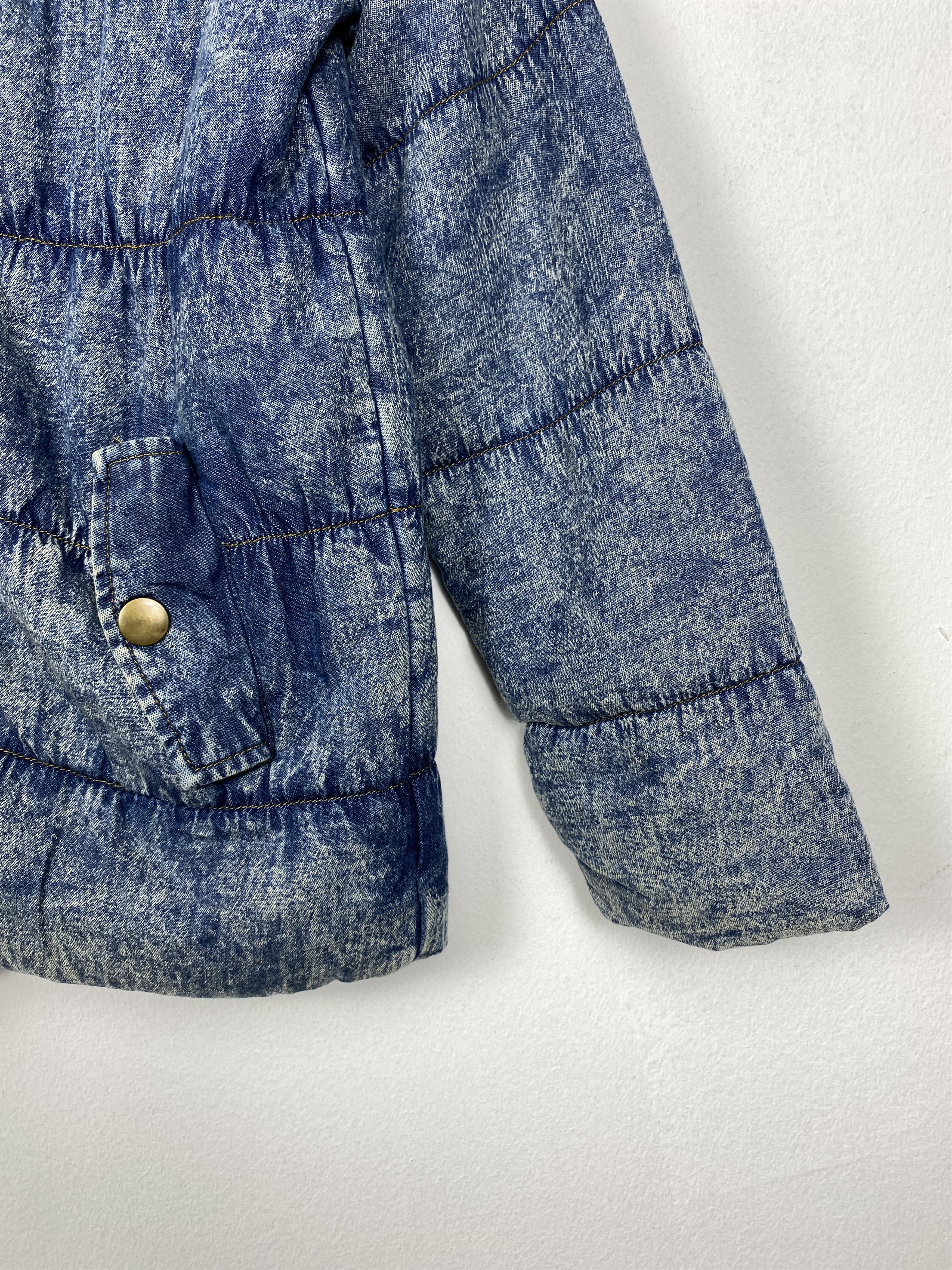 Japanese Brand Vintage GRACIA Distressed Puffer Jeans style Jacket J1123 Size S / US 4 / IT 40 - 4 Thumbnail