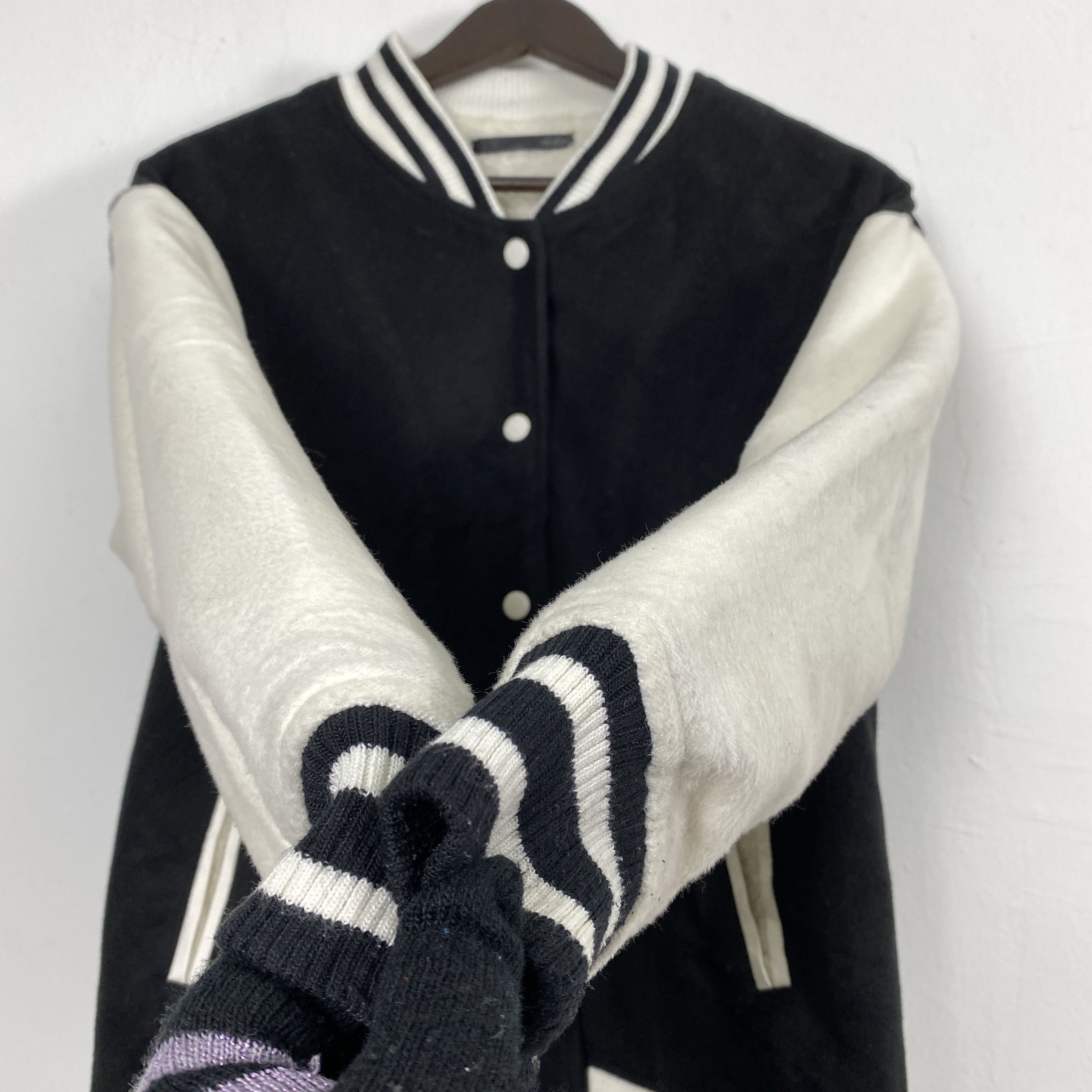 Japanese Brand Vintage Heather Wool Varsity Jacket Fleece Lined J0154 Size US S / EU 44-46 / 1 - 7 Thumbnail