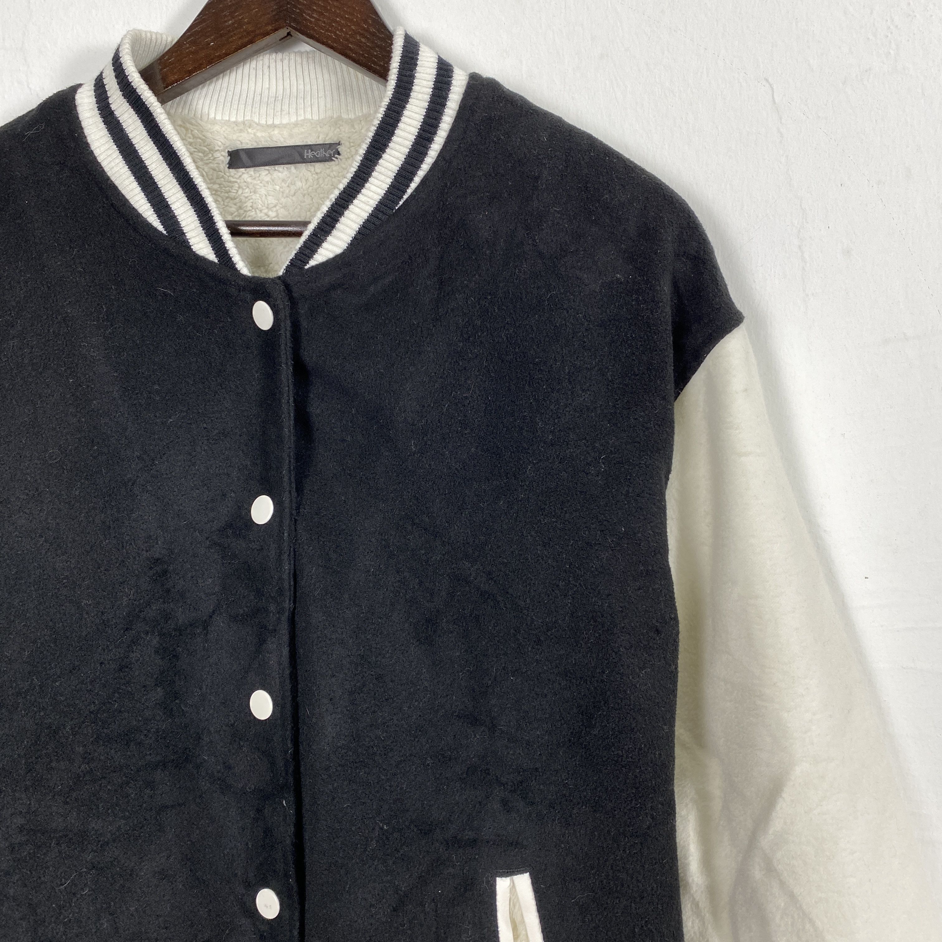 Japanese Brand Vintage Heather Wool Varsity Jacket Fleece Lined J0154 Size US S / EU 44-46 / 1 - 3 Thumbnail