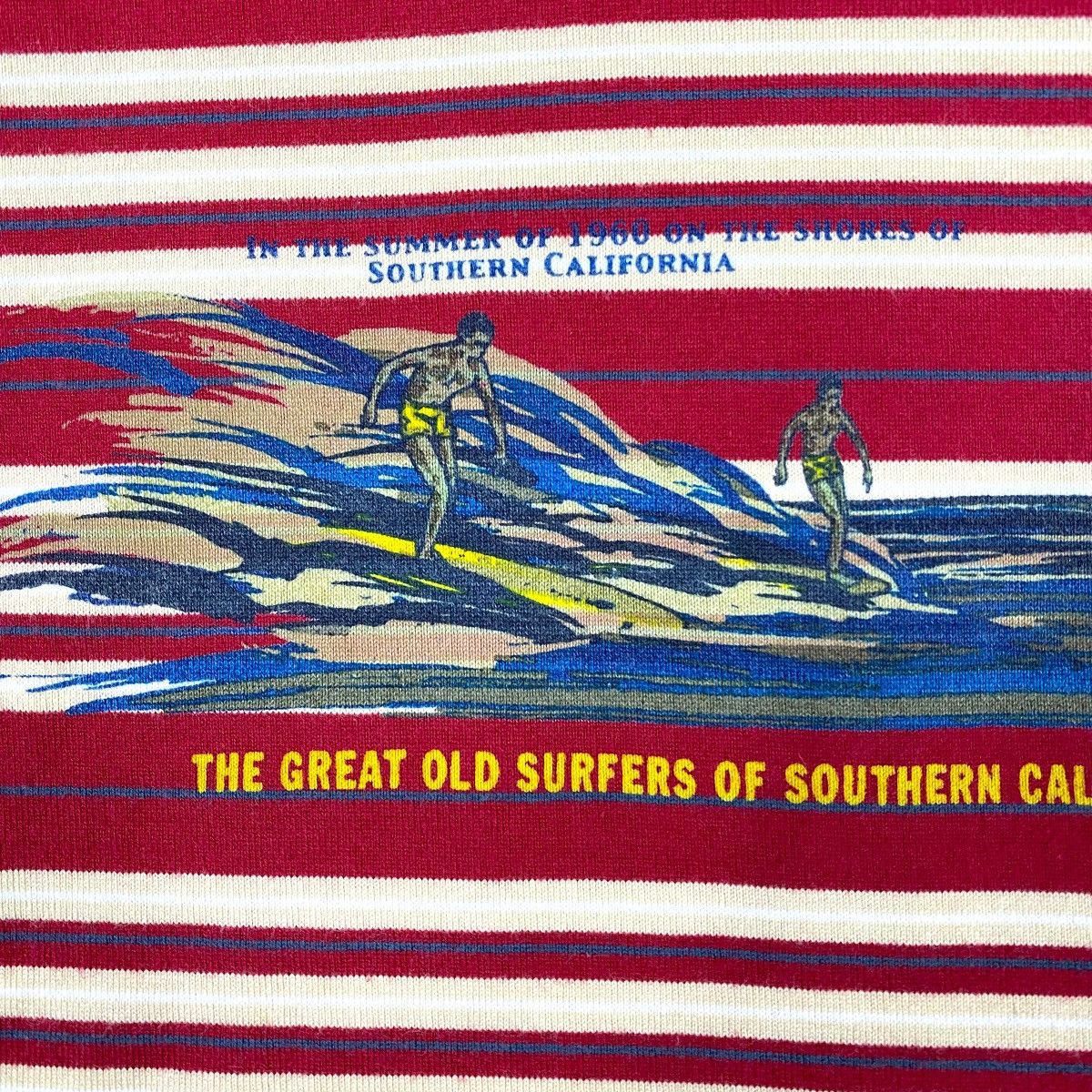 Hang Ten × Vintage Vintage 90's HANG TEN Surfers Graphic Red Striped Surf Tee Size US XL / EU 56 / 4 - 3 Thumbnail