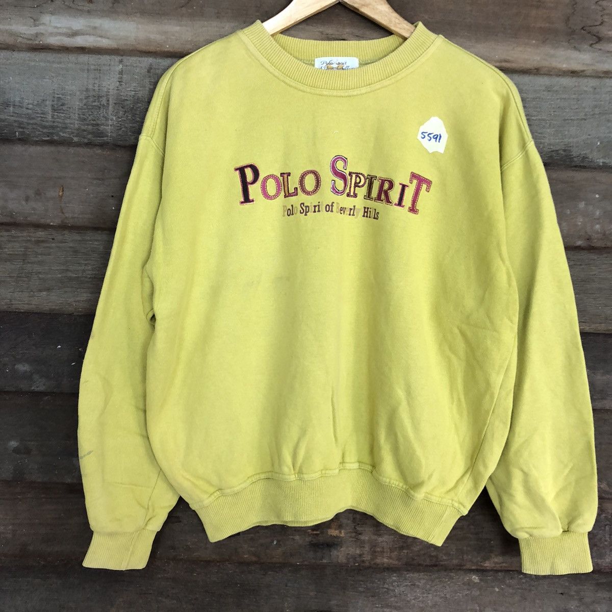 Beverly Hills Polo Club × Vintage Polo Spirit Beverly Hills Yellow Sweatshirt #5591 Size US M / EU 48-50 / 2 - 8 Thumbnail