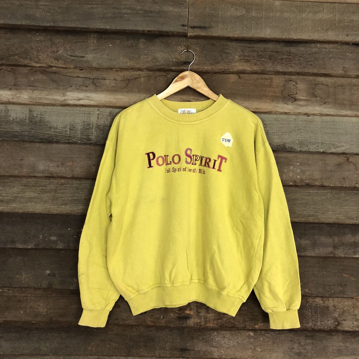 Beverly Hills Polo Club × Vintage Polo Spirit Beverly Hills Yellow Sweatshirt #5591 Size US M / EU 48-50 / 2 - 1 Thumbnail