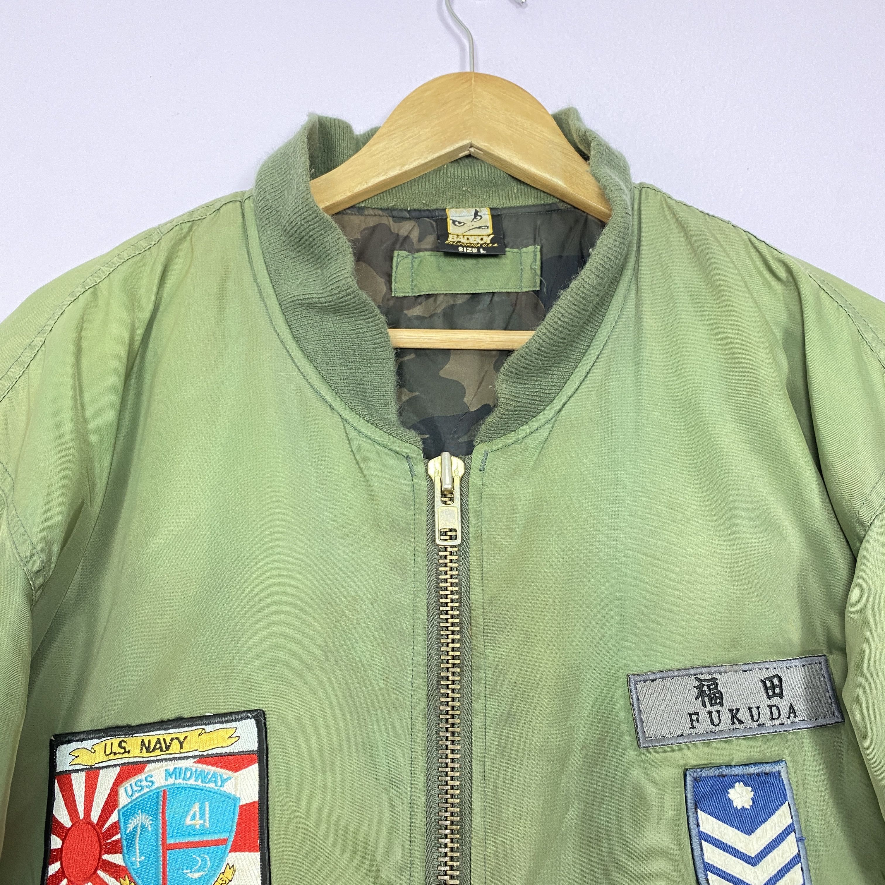 Vintage Vintage BAD BOY Patches Camp Lining Bombers Jacket J0243 Size US M / EU 48-50 / 2 - 4 Thumbnail