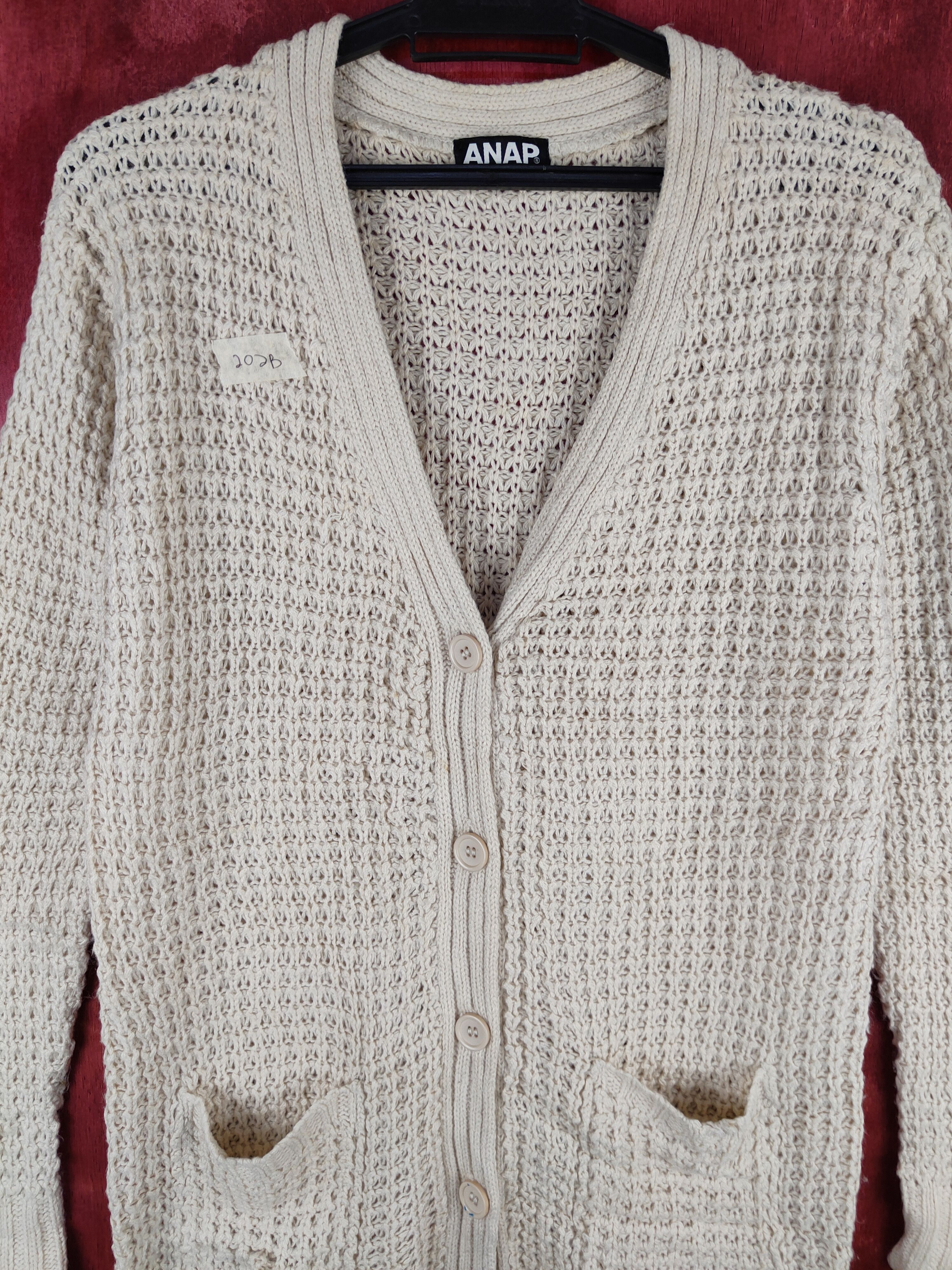 Homespun Knitwear × Japanese Brand Anap Light Brown cable aran isle Knitwear Cardigan #202B Size M / US 6-8 / IT 42-44 - 2 Thumbnail