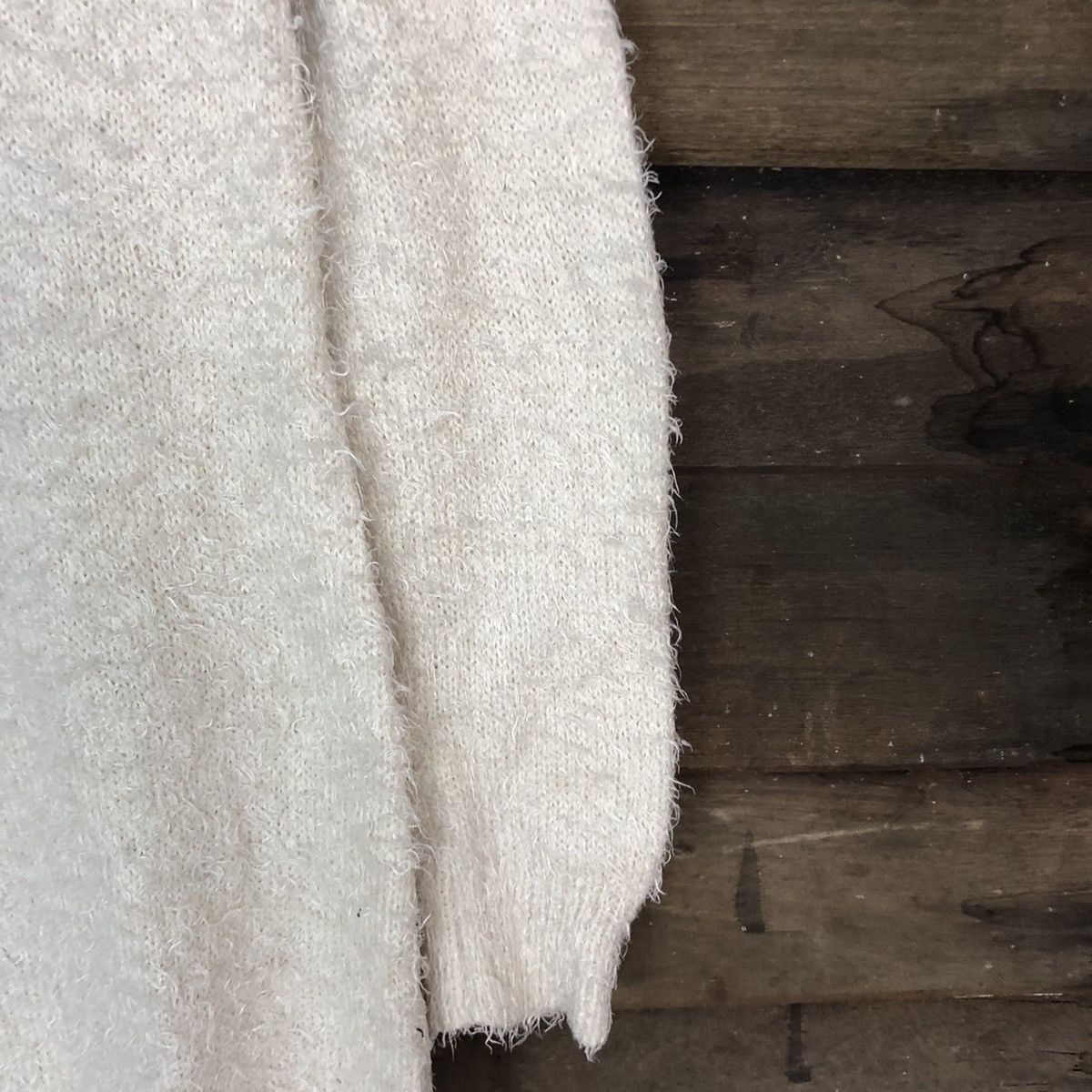 Homespun Knitwear D Olive Girl White Mohair Shag Shaggy Knitwear #c1175 Size M / US 6-8 / IT 42-44 - 4 Thumbnail