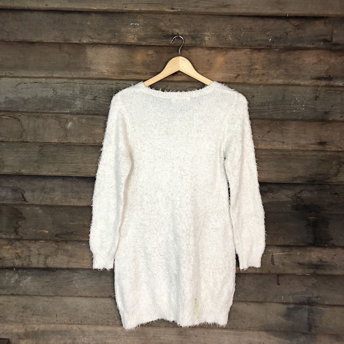 Homespun Knitwear D Olive Girl White Mohair Shag Shaggy Knitwear #c1175 Size M / US 6-8 / IT 42-44 - 11 Thumbnail