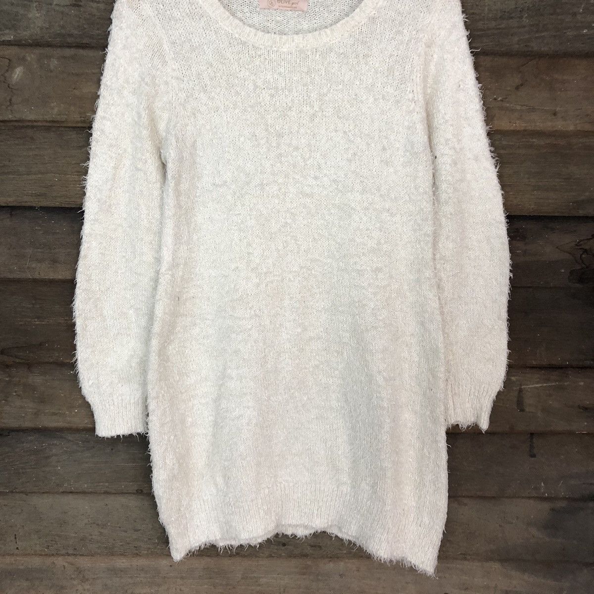 Homespun Knitwear D Olive Girl White Mohair Shag Shaggy Knitwear #c1175 Size M / US 6-8 / IT 42-44 - 8 Thumbnail