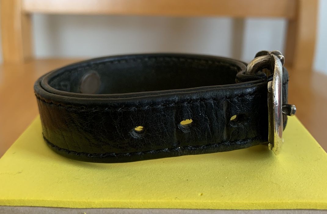 Chrome Hearts Chrome Hearts Adjustable Leather Silver Studded Bracelet