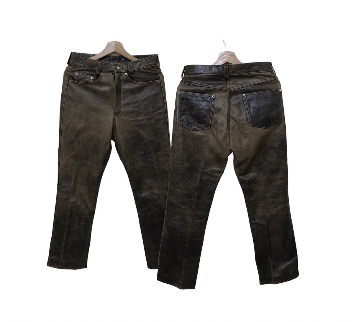 image of Genuine Leather Vintage Japanese Paco Leather Pants, Men's (Size 30)