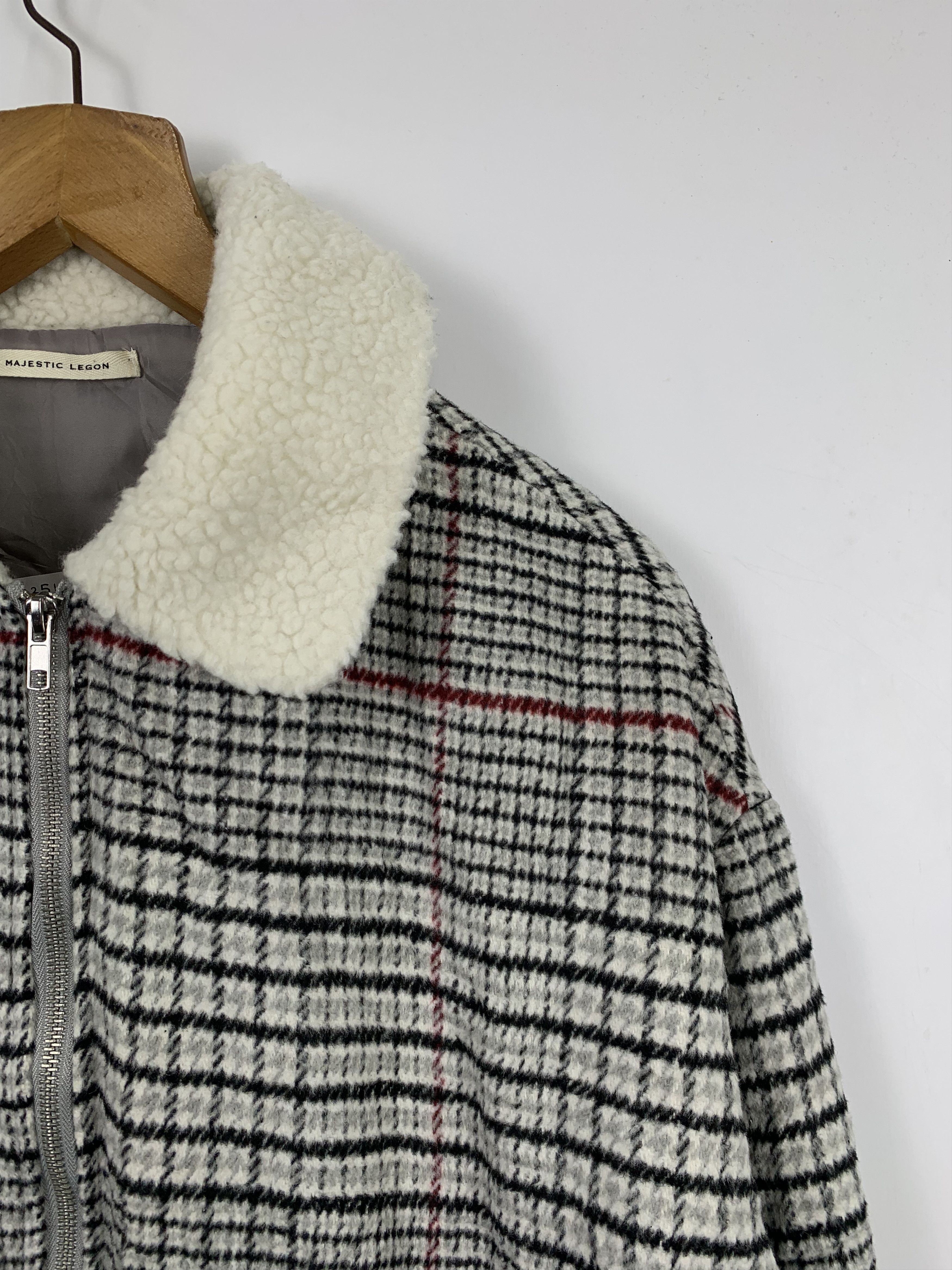 Majestic Vintage MAJESTIC LEGON Checkered Wool Bomber Jacket J0354 Size US L / EU 52-54 / 3 - 4 Thumbnail
