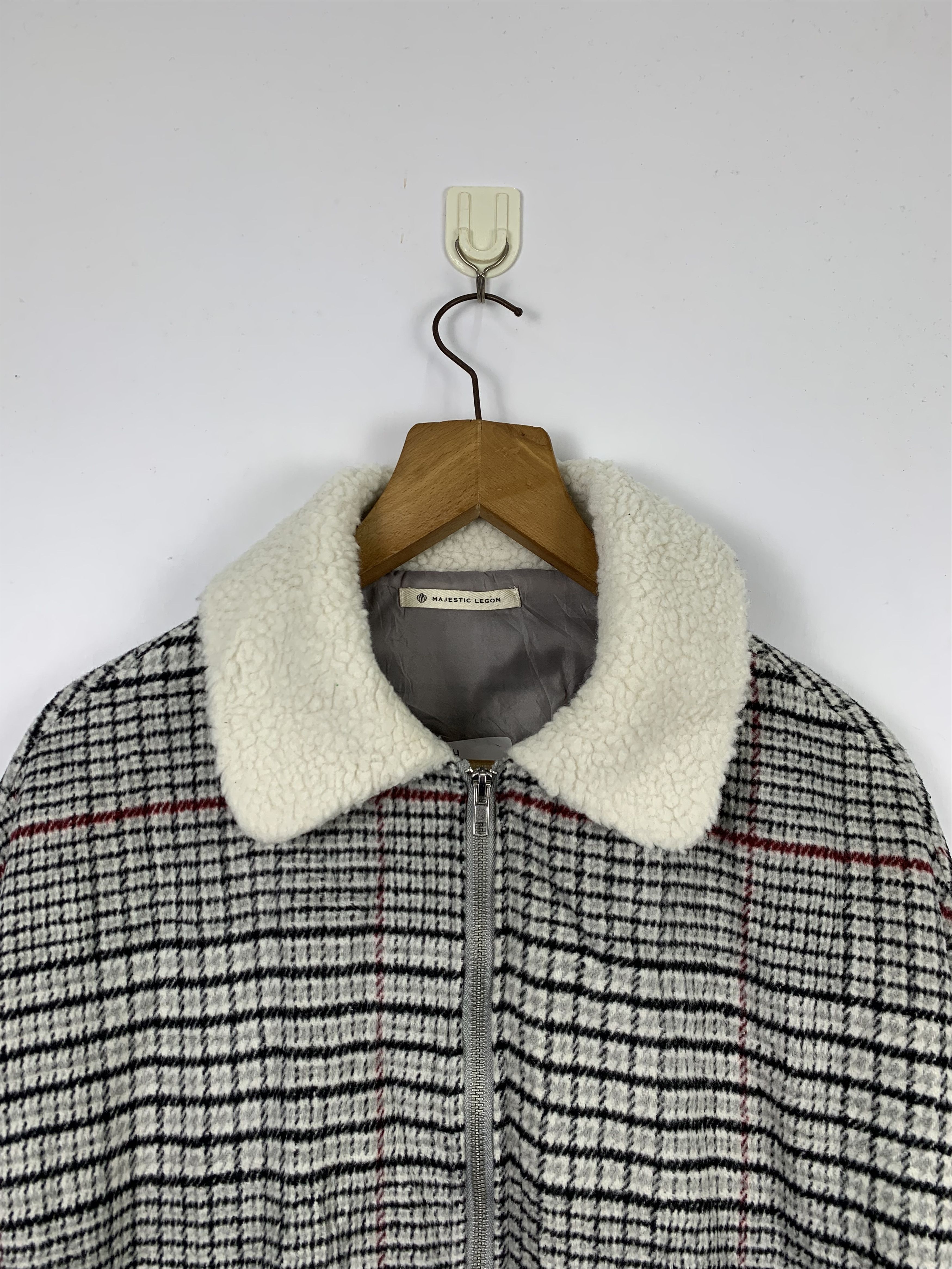 Majestic Vintage MAJESTIC LEGON Checkered Wool Bomber Jacket J0354 Size US L / EU 52-54 / 3 - 2 Thumbnail