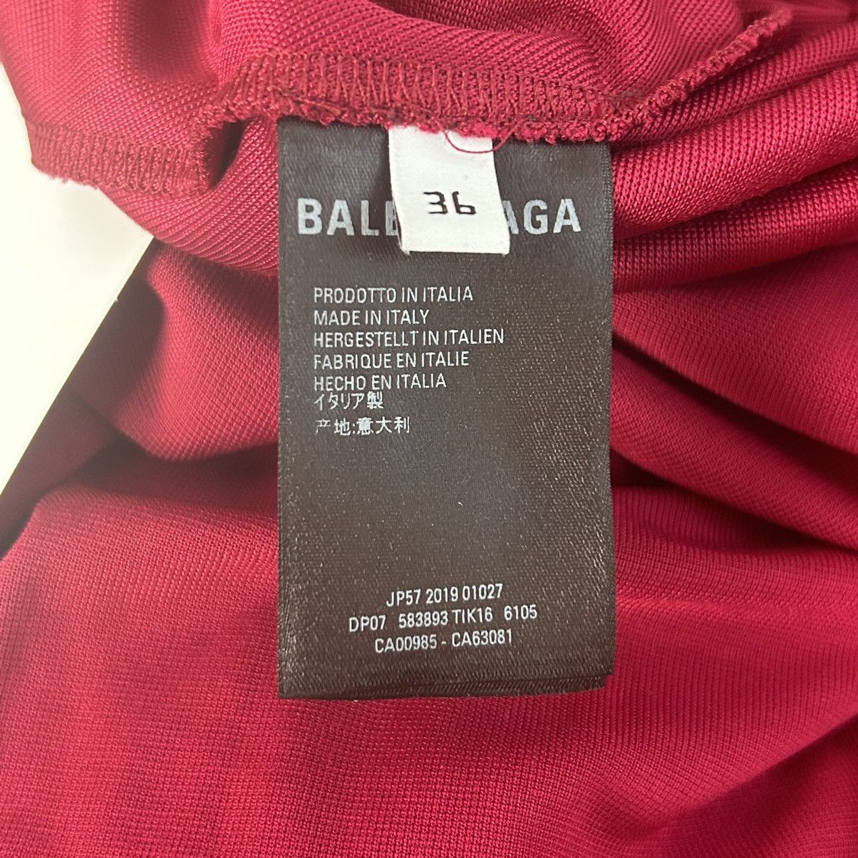 Balenciaga Draped High Neck Jumpsuit Size 36FR/4US Red Size 26" / US 2 / IT 38 - 7 Thumbnail