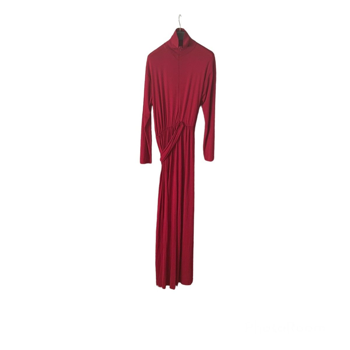 Balenciaga Draped High Neck Jumpsuit Size 36FR/4US Red Size 26" / US 2 / IT 38 - 3 Thumbnail