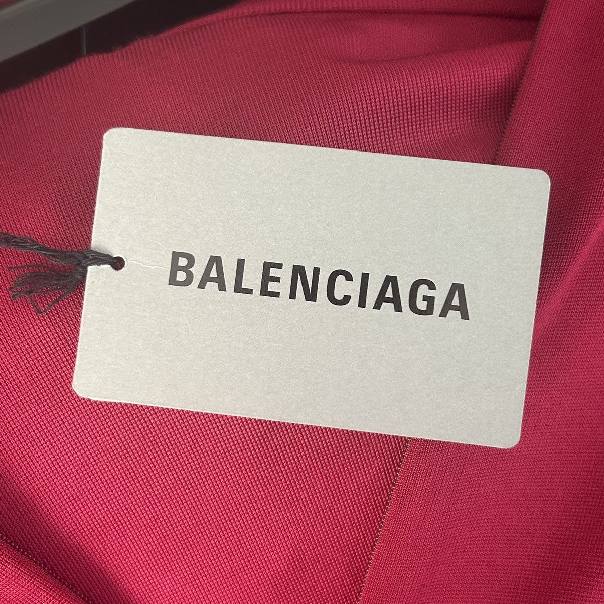 Balenciaga Draped High Neck Jumpsuit Size 36FR/4US Red Size 26" / US 2 / IT 38 - 5 Thumbnail