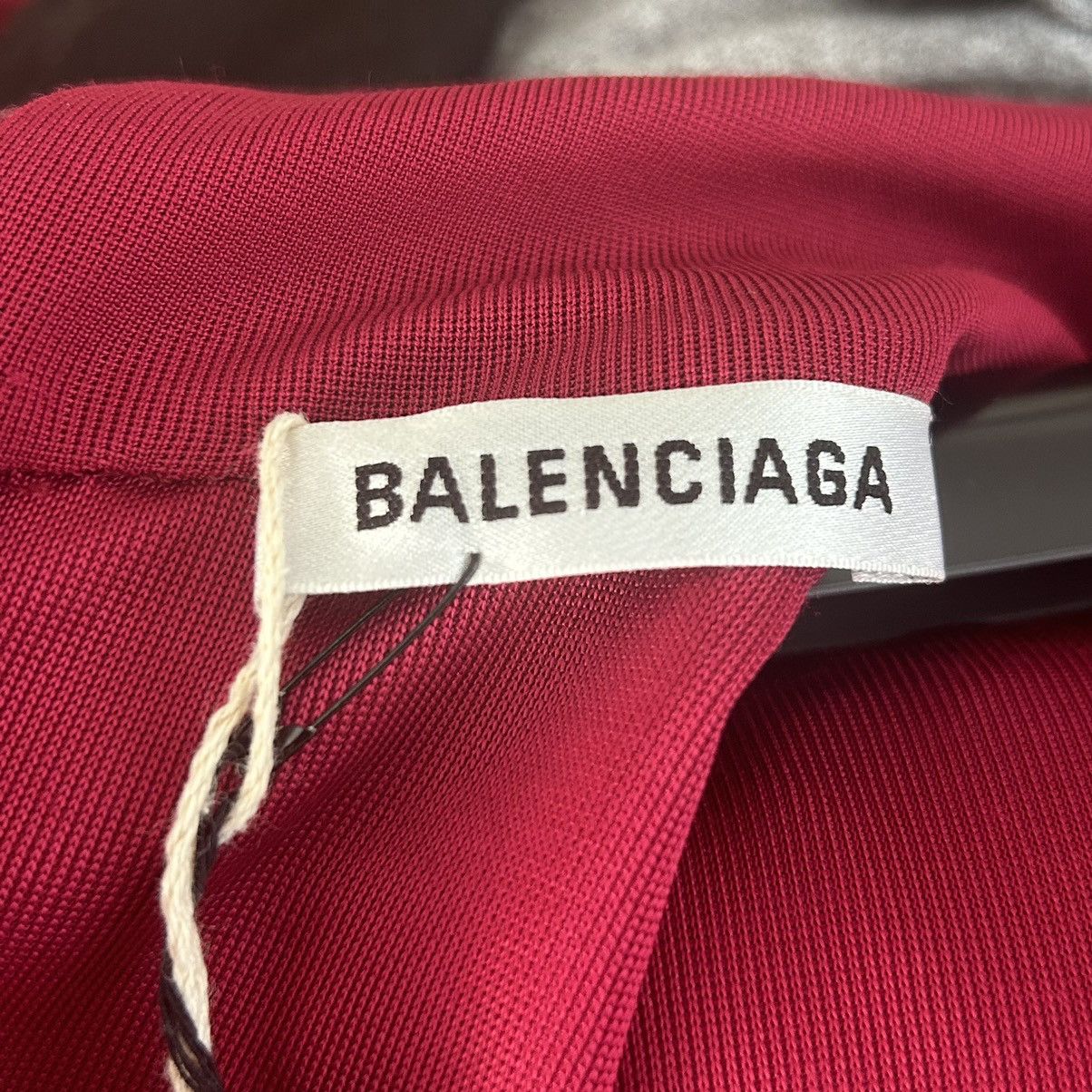 Balenciaga Draped High Neck Jumpsuit Size 36FR/4US Red Size 26" / US 2 / IT 38 - 4 Thumbnail