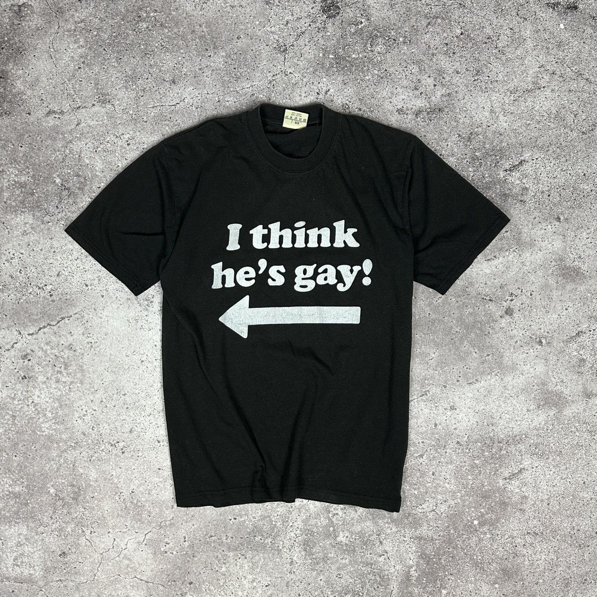 Vintage Vintage 90s I think He’s gay Humor sun faded tee washed Y2K Size US M / EU 48-50 / 2 - 1 Thumbnail