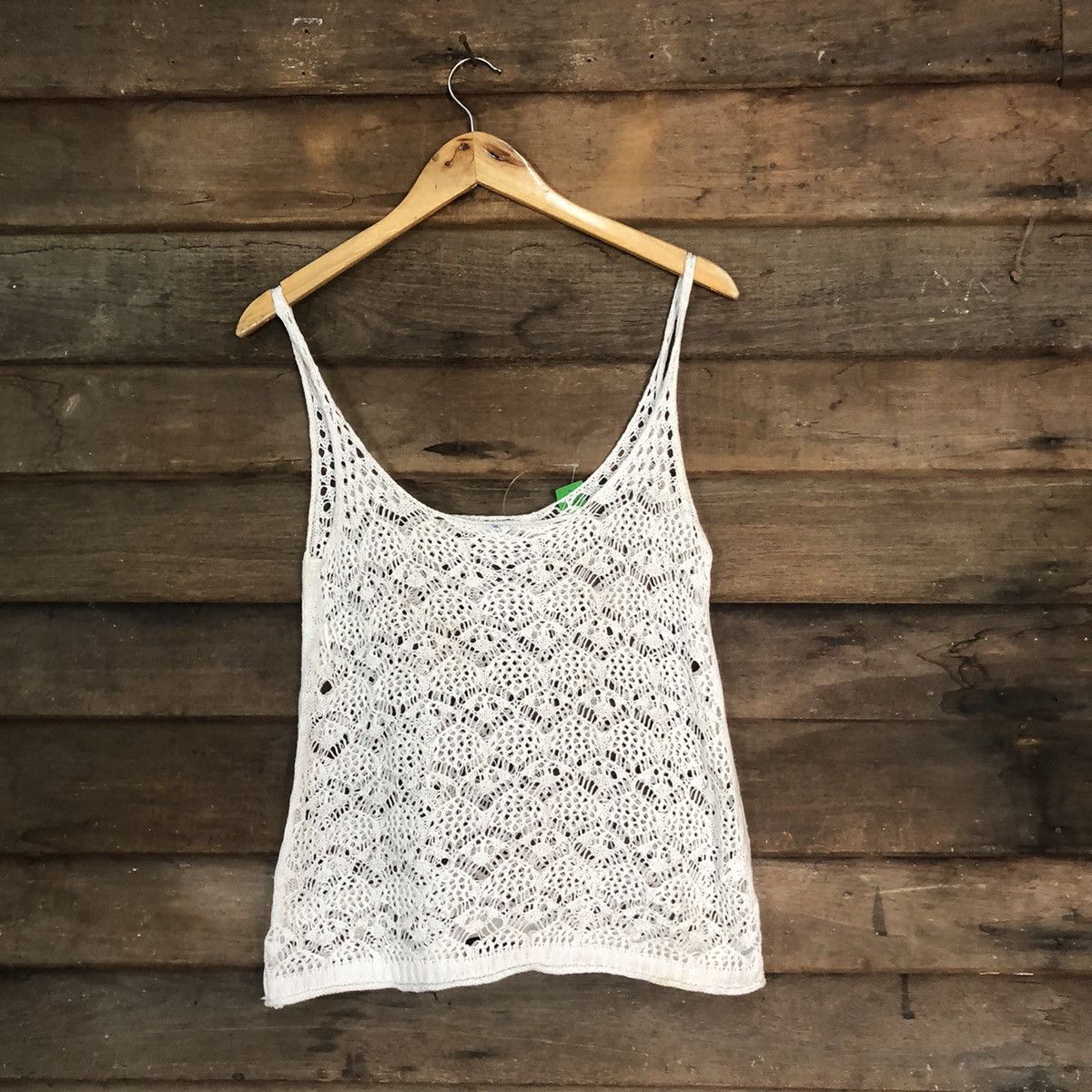 Homespun Knitwear Valley Girl Mesh Net Crochet White Cardigan Knitwear #7177 Size M / US 6-8 / IT 42-44 - 1 Thumbnail