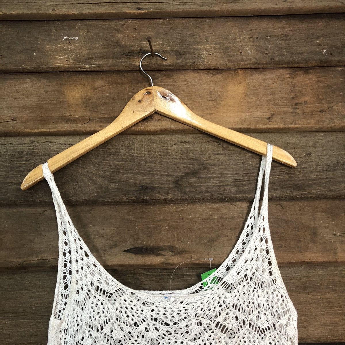 Homespun Knitwear Valley Girl Mesh Net Crochet White Cardigan Knitwear #7177 Size M / US 6-8 / IT 42-44 - 4 Thumbnail