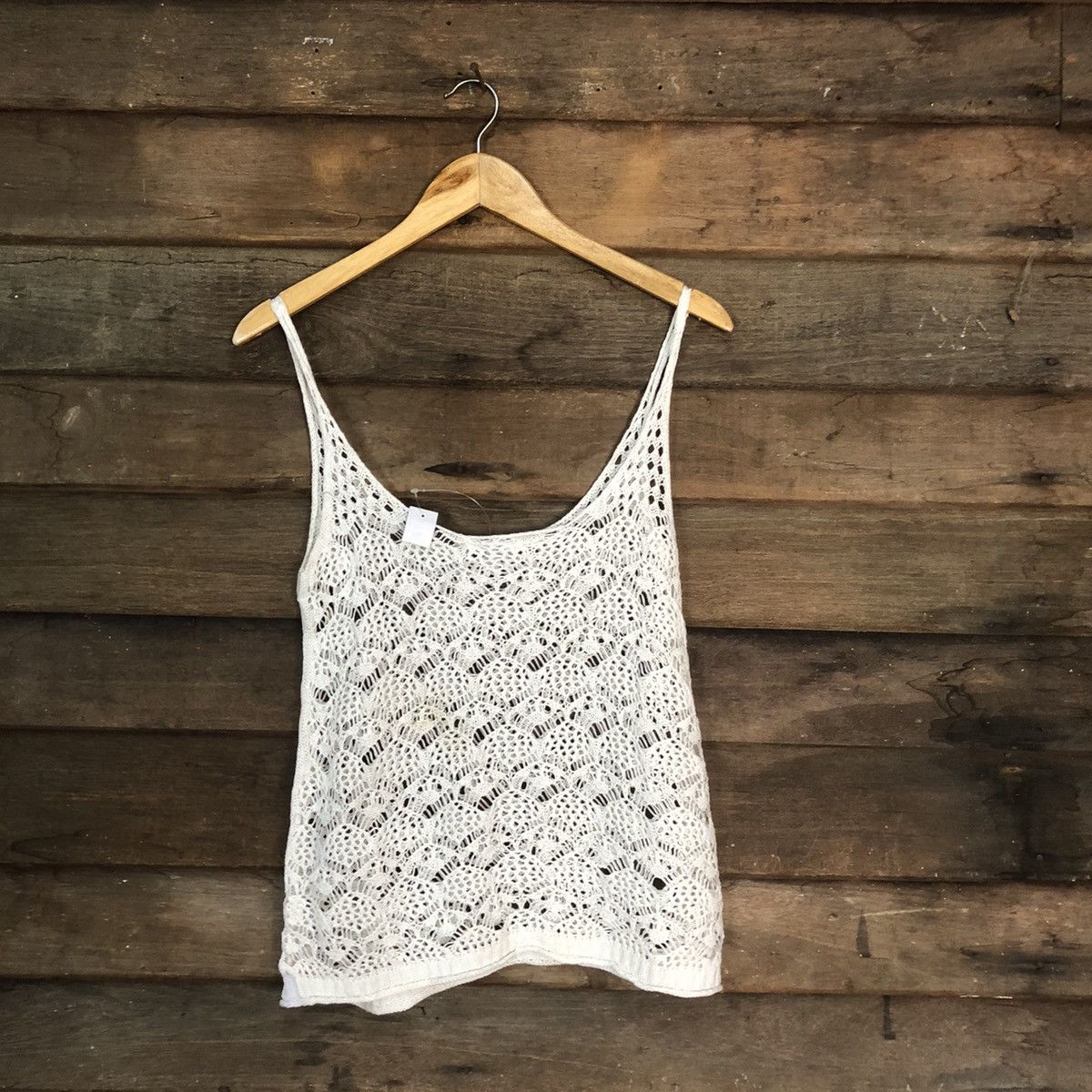Homespun Knitwear Valley Girl Mesh Net Crochet White Cardigan Knitwear #7177 Size M / US 6-8 / IT 42-44 - 11 Thumbnail