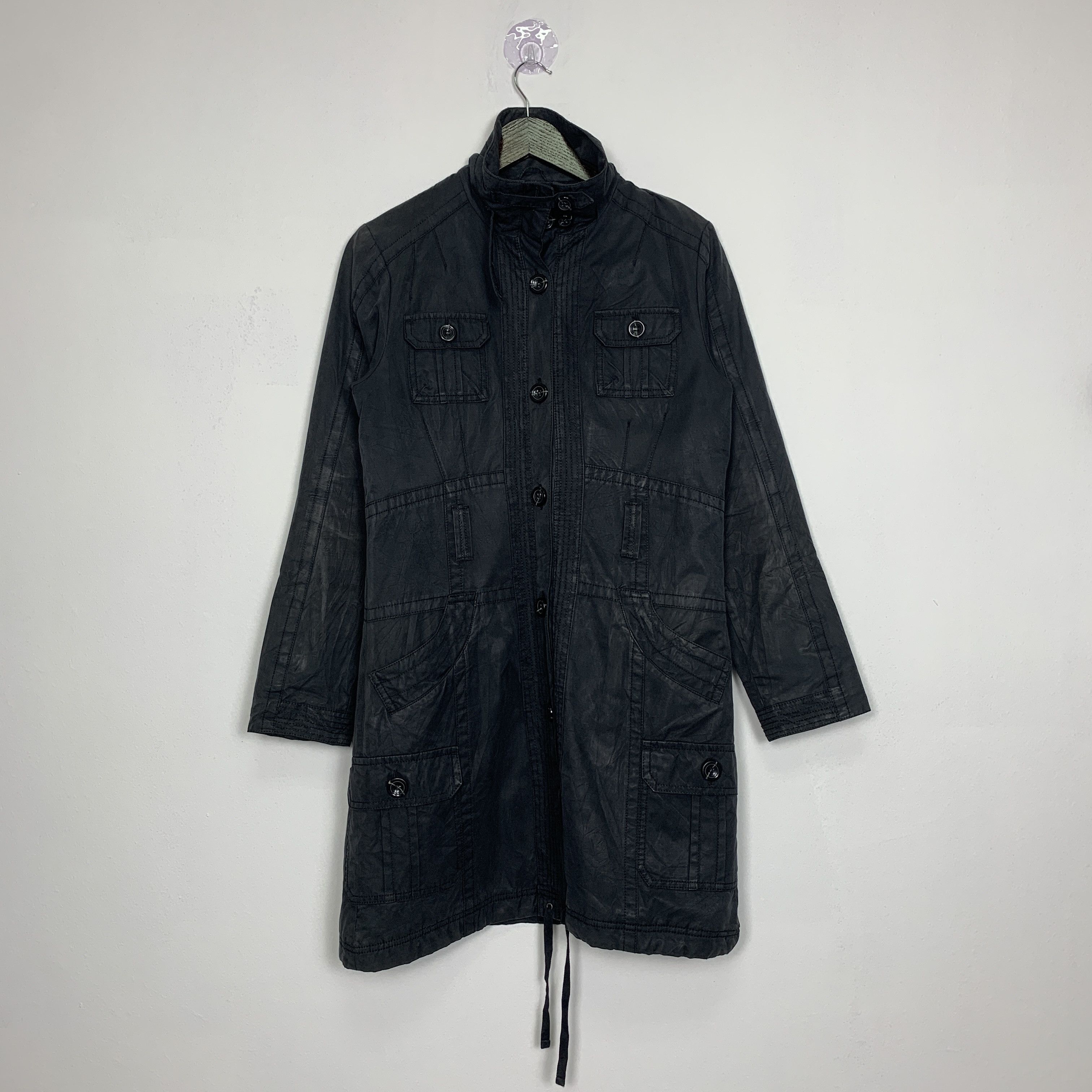 image of Sisley Long Jacket Nice Design in Black, Women's (Size Medium)