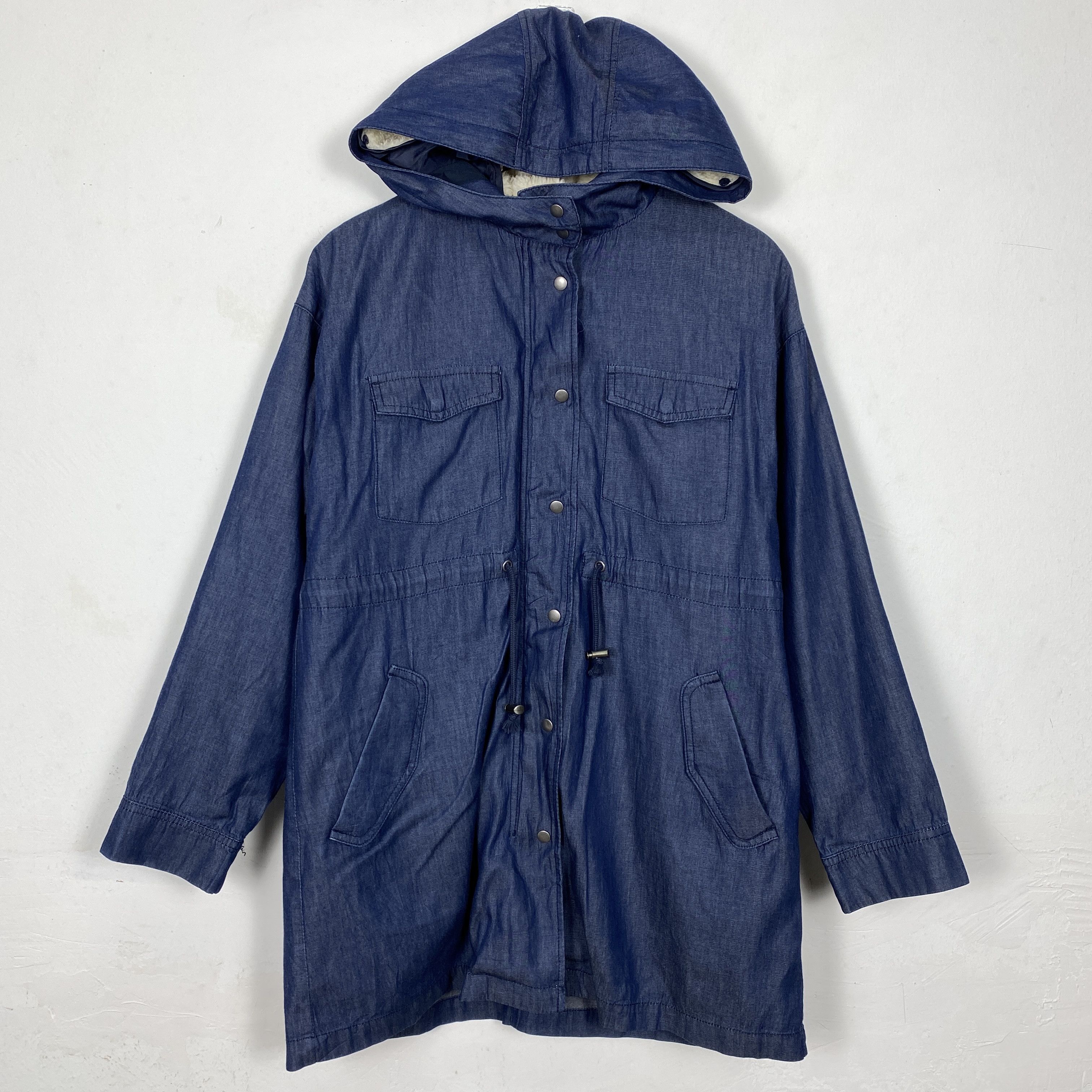 Vintage Japanese Brand Parkas Hooded Fleece Lining J0205