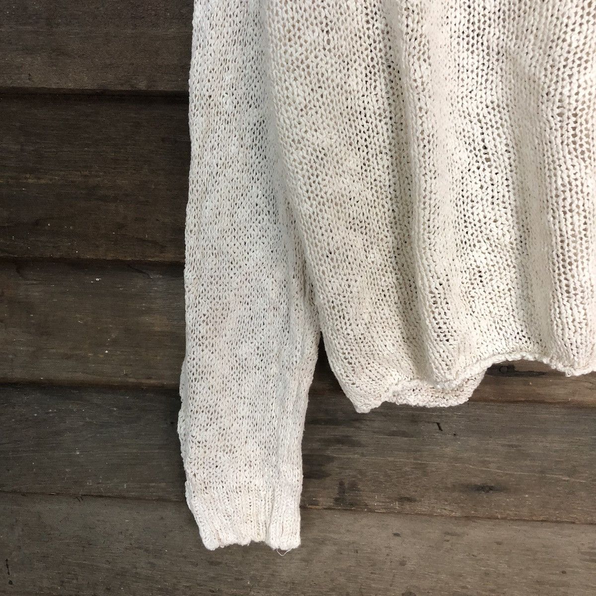 Vintage Japan Mesh Net Crochet White Cardigan Knitwear #7173 Size US L / EU 52-54 / 3 - 11 Thumbnail