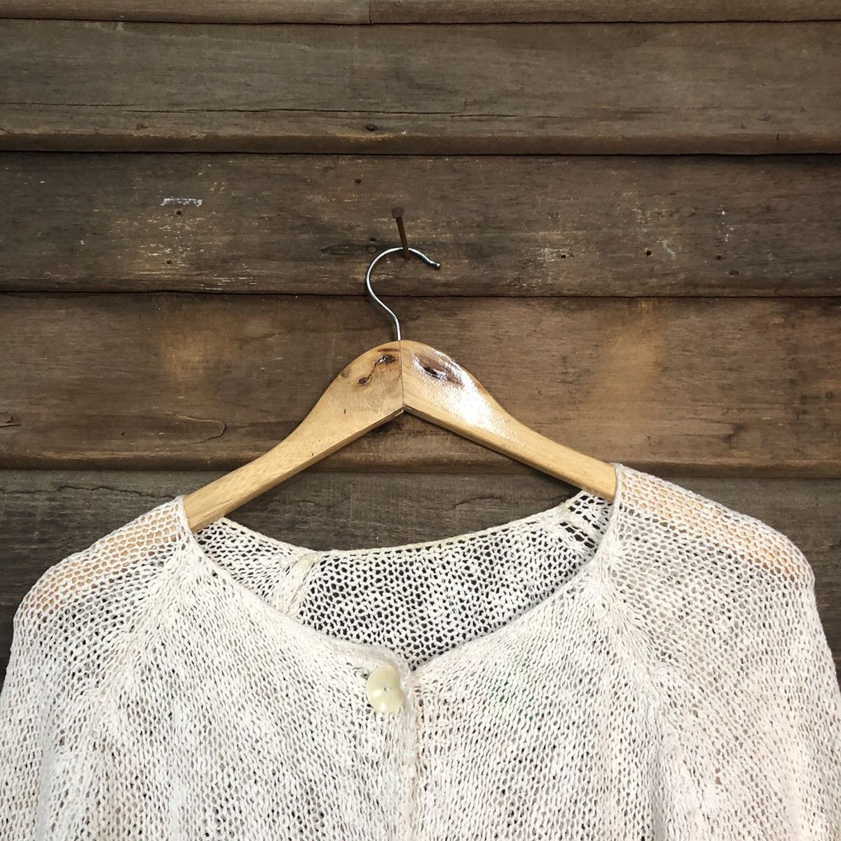 Vintage Japan Mesh Net Crochet White Cardigan Knitwear #7173 Size US L / EU 52-54 / 3 - 6 Thumbnail