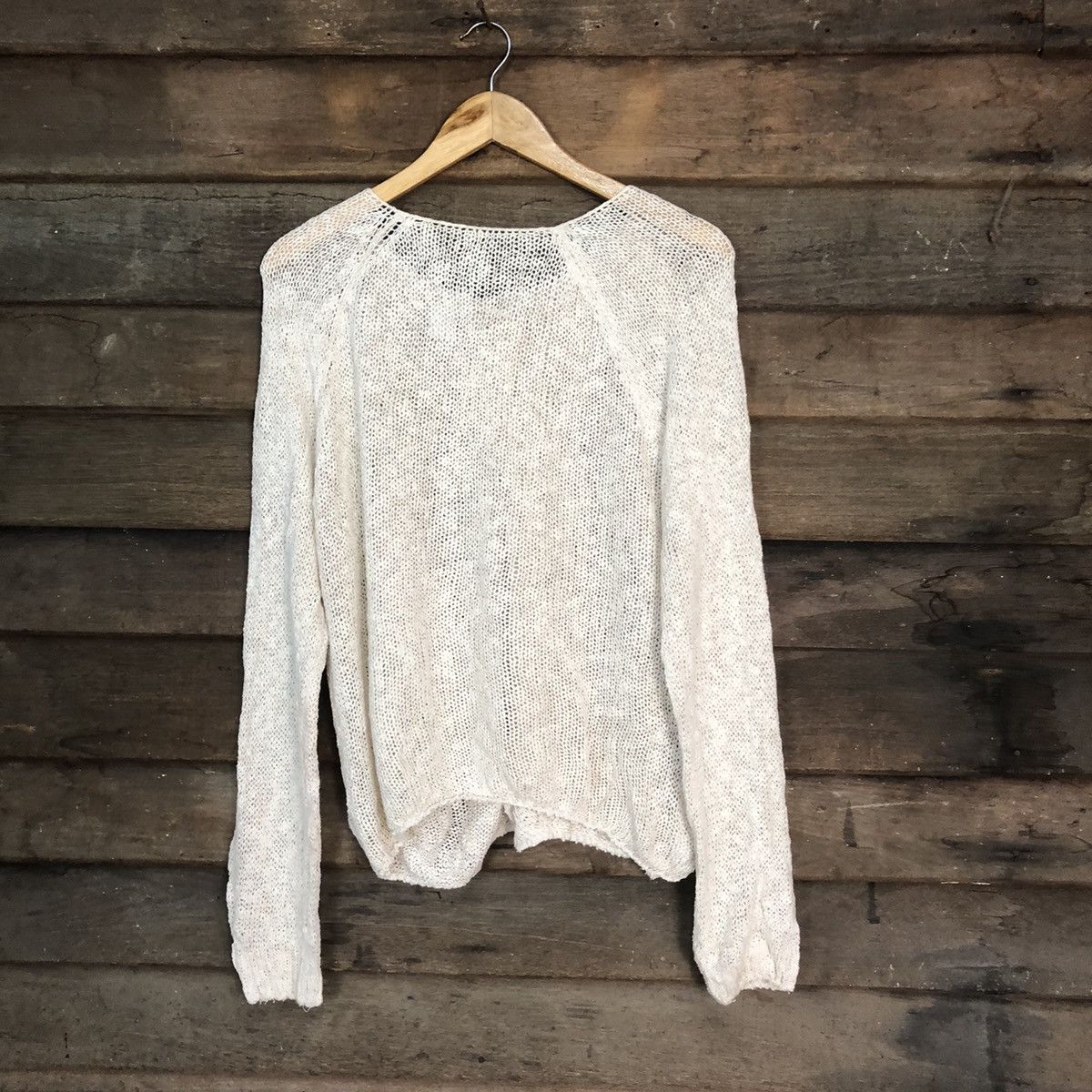 Vintage Japan Mesh Net Crochet White Cardigan Knitwear #7173 Size US L / EU 52-54 / 3 - 8 Thumbnail